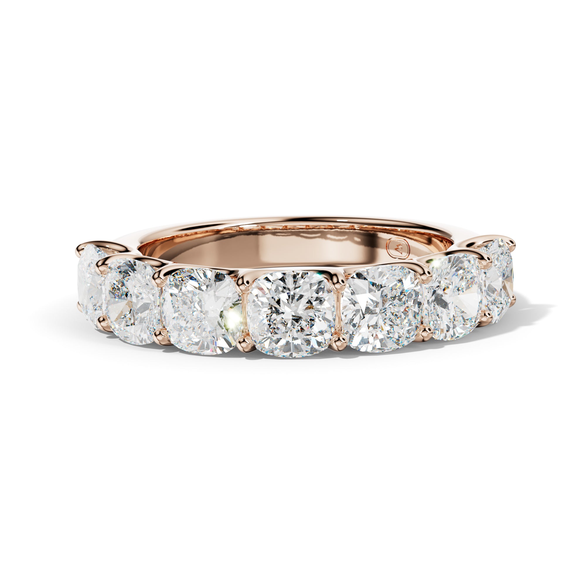 4.0 Carat Cushion Diamond Half Anniversary Band U Prong