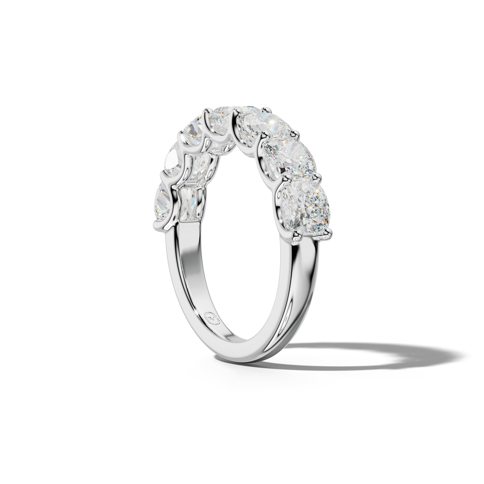 4.0 Carat Cushion Diamond Half Anniversary Band U Prong