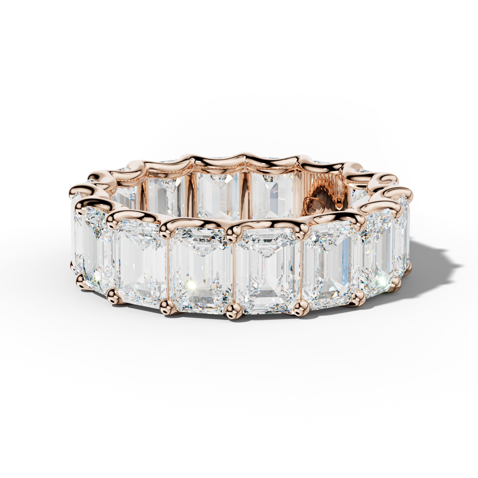 9.0 Carat Emerald Cut Diamond Eternity Band U Prong