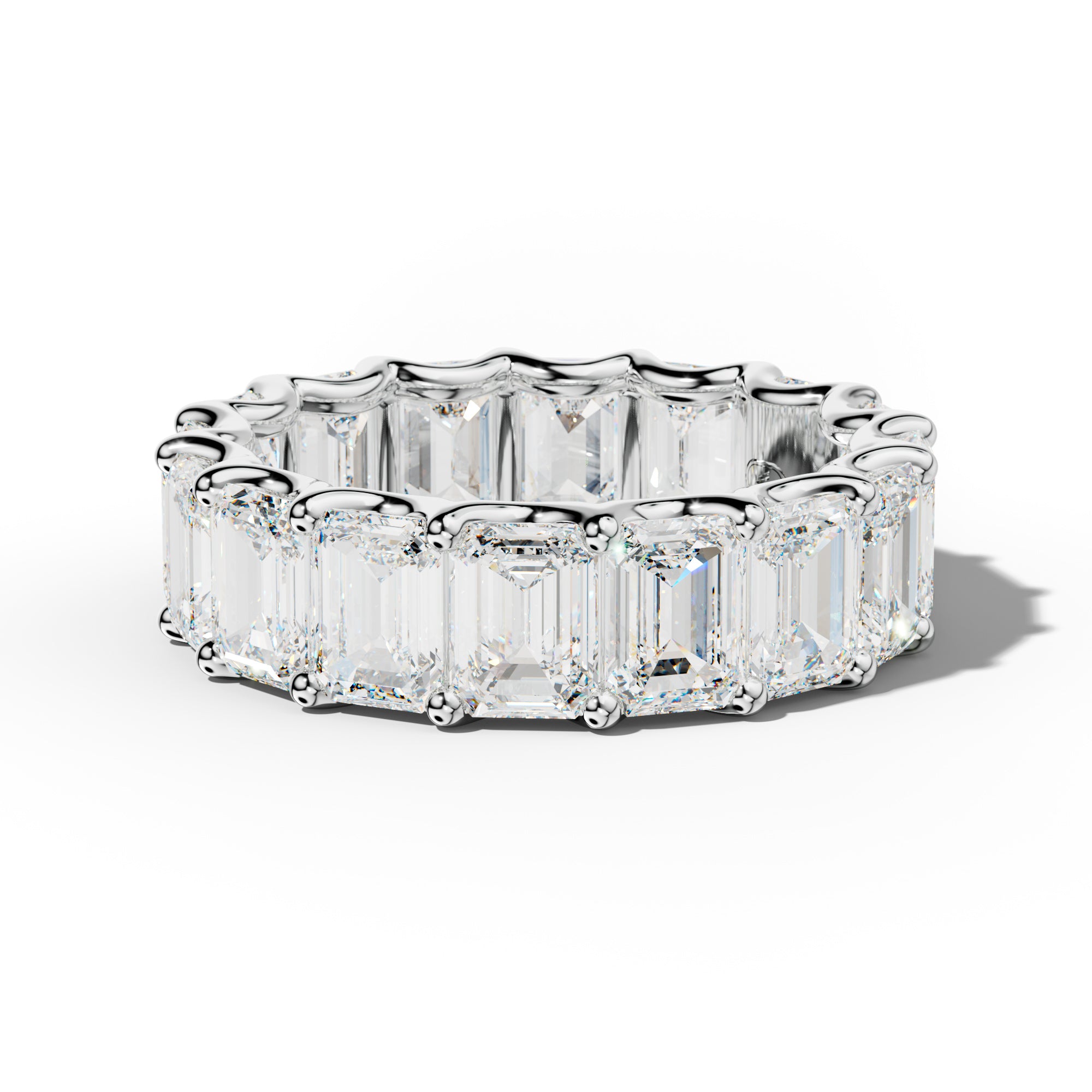 9.0 Carat Emerald Cut Diamond Eternity Band U Prong