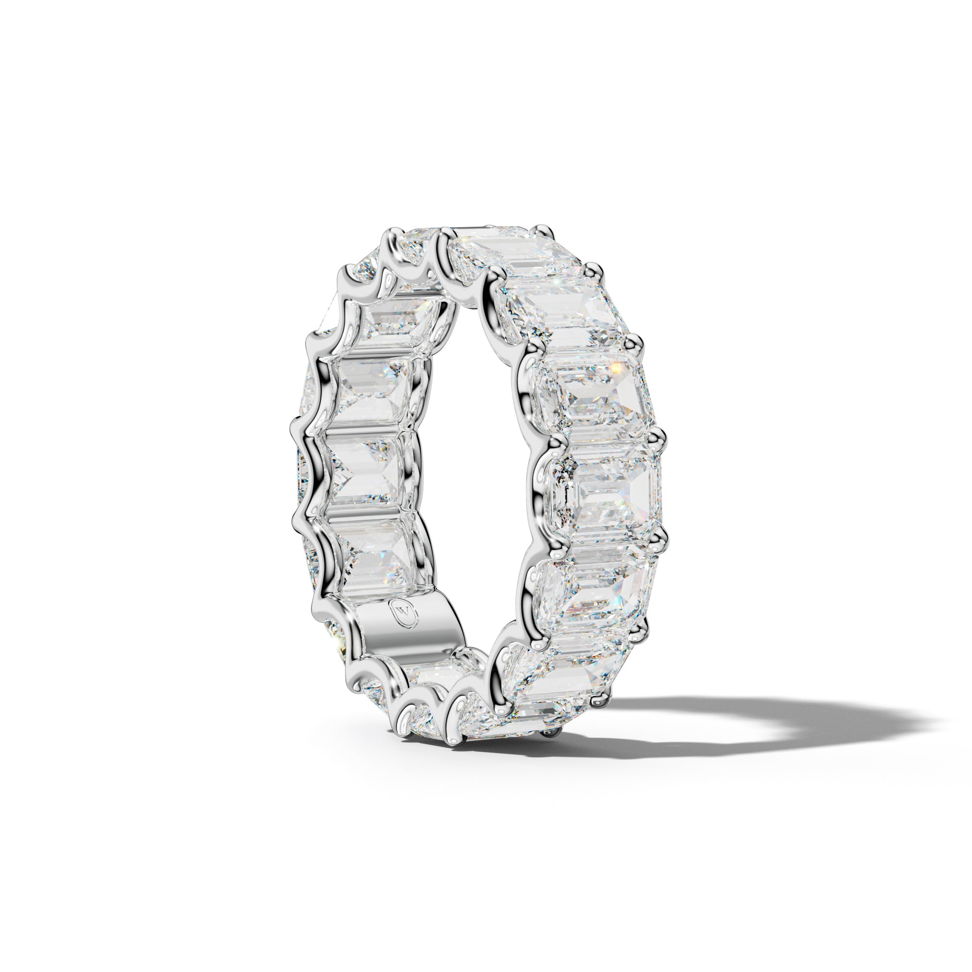 9.0 Carat Emerald Cut Diamond Eternity Band U Prong