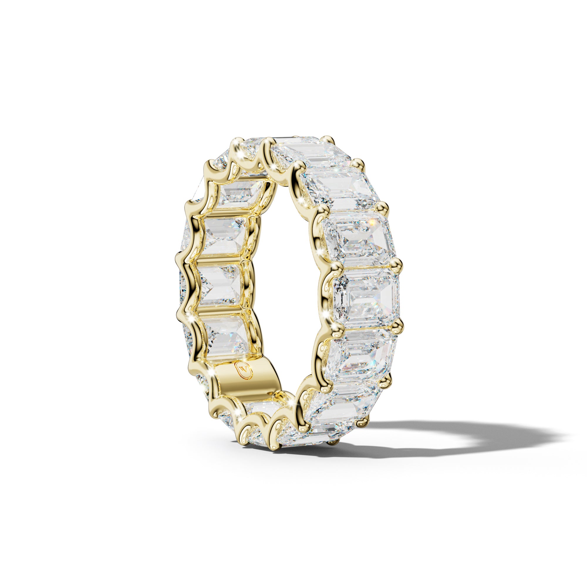 9.0 Carat Emerald Cut Diamond Eternity Band U Prong