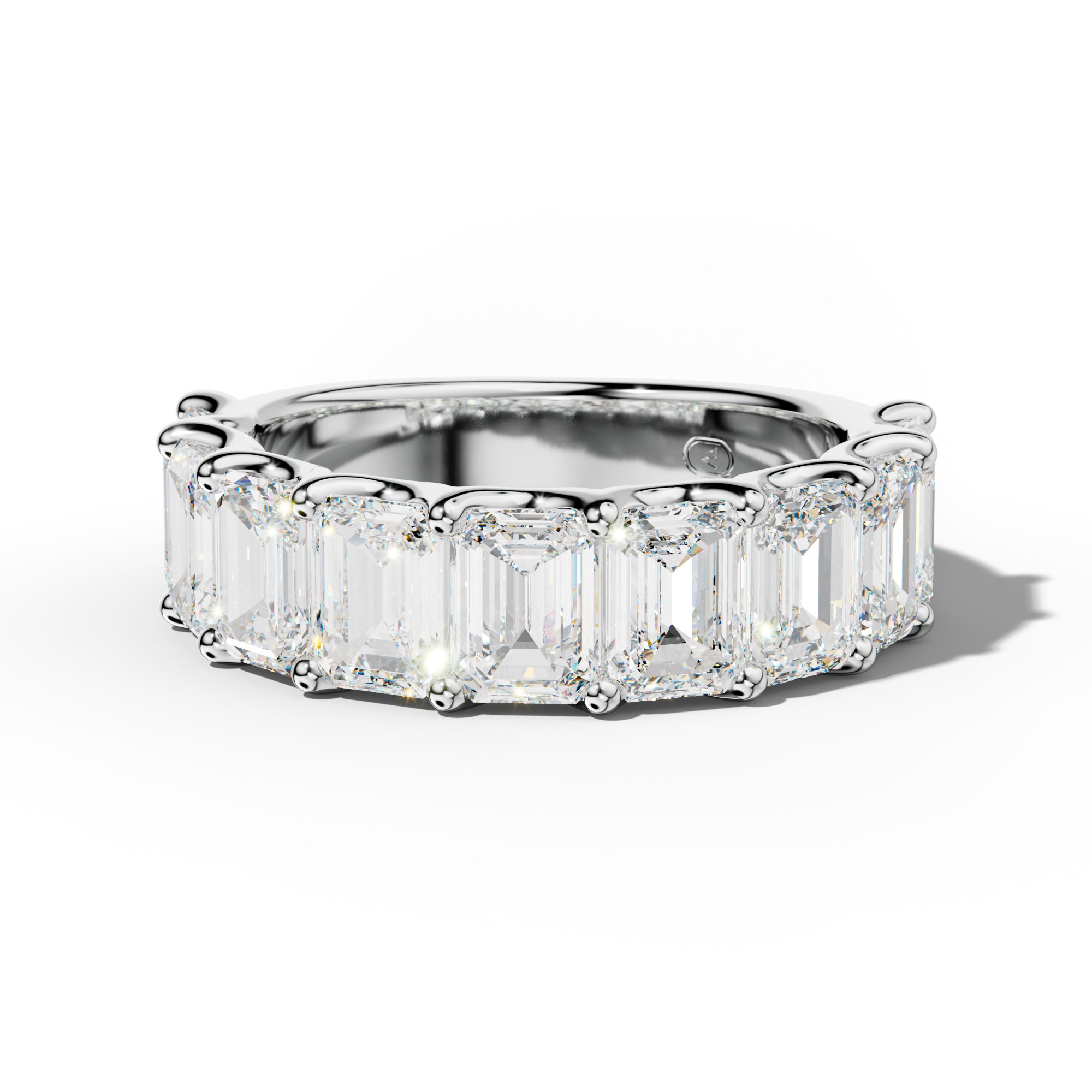 5.0 Carat Emerald Cut Diamond Half Anniversary Band U Prong