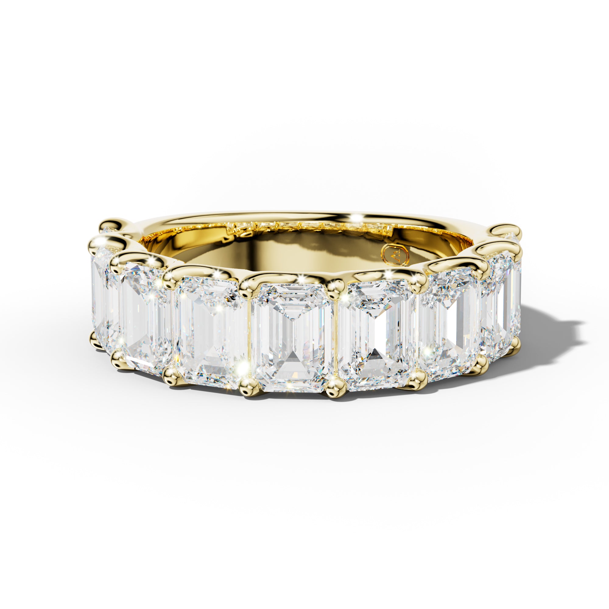 5.0 Carat Emerald Cut Diamond Half Anniversary Band U Prong