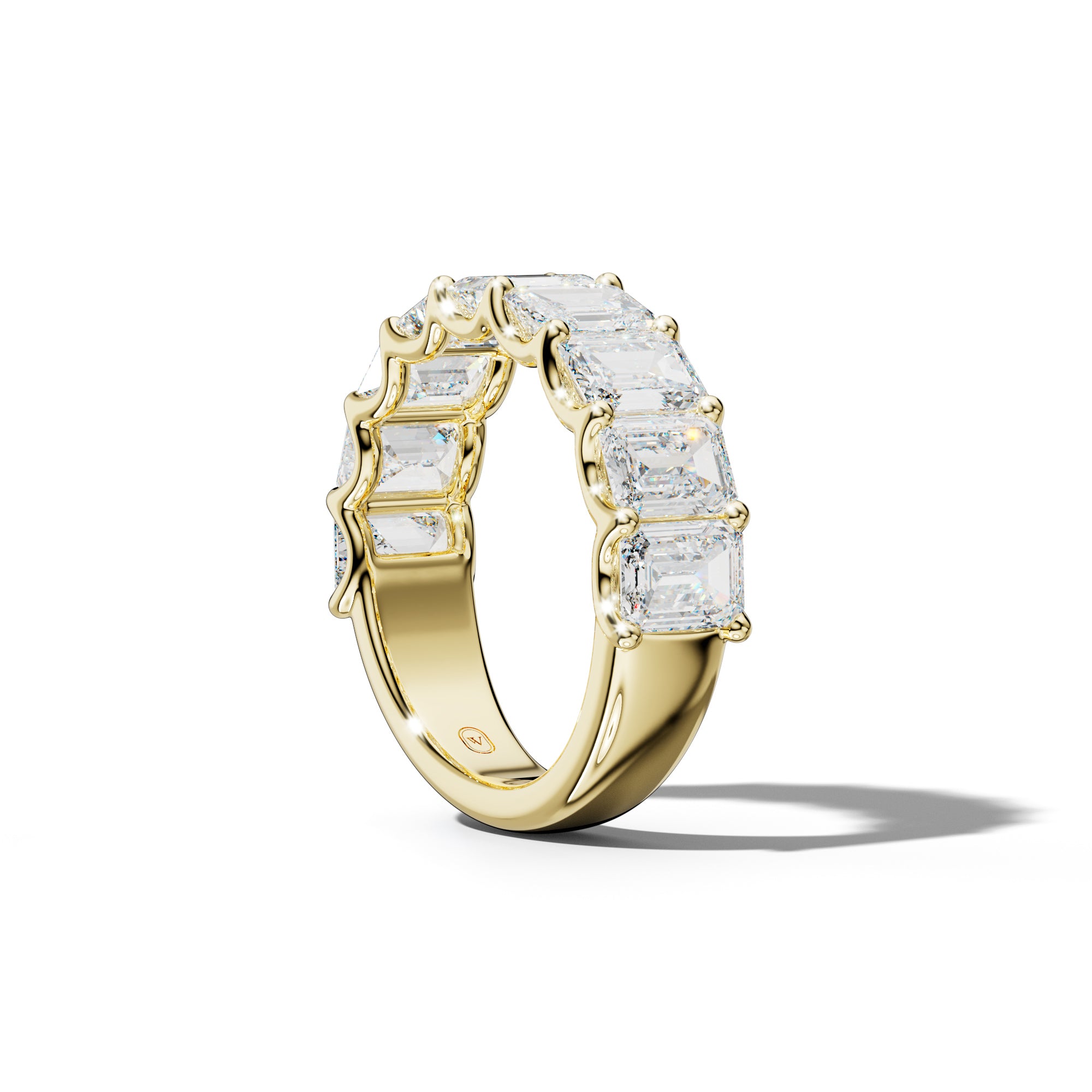 5.0 Carat Emerald Cut Diamond Half Anniversary Band U Prong