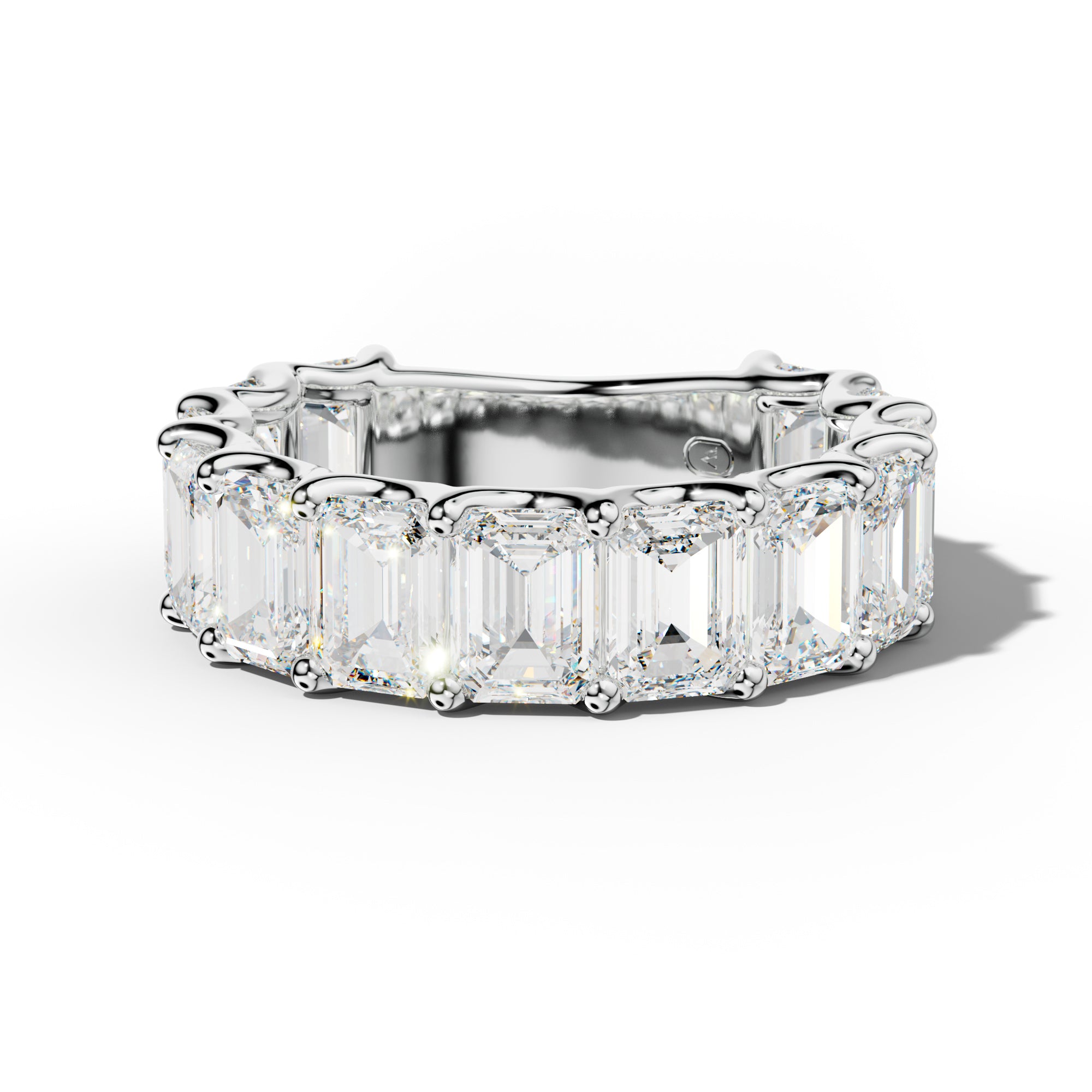 7.0 Carat Emerald Cut Diamond 3/4 Anniversary Band U Prong