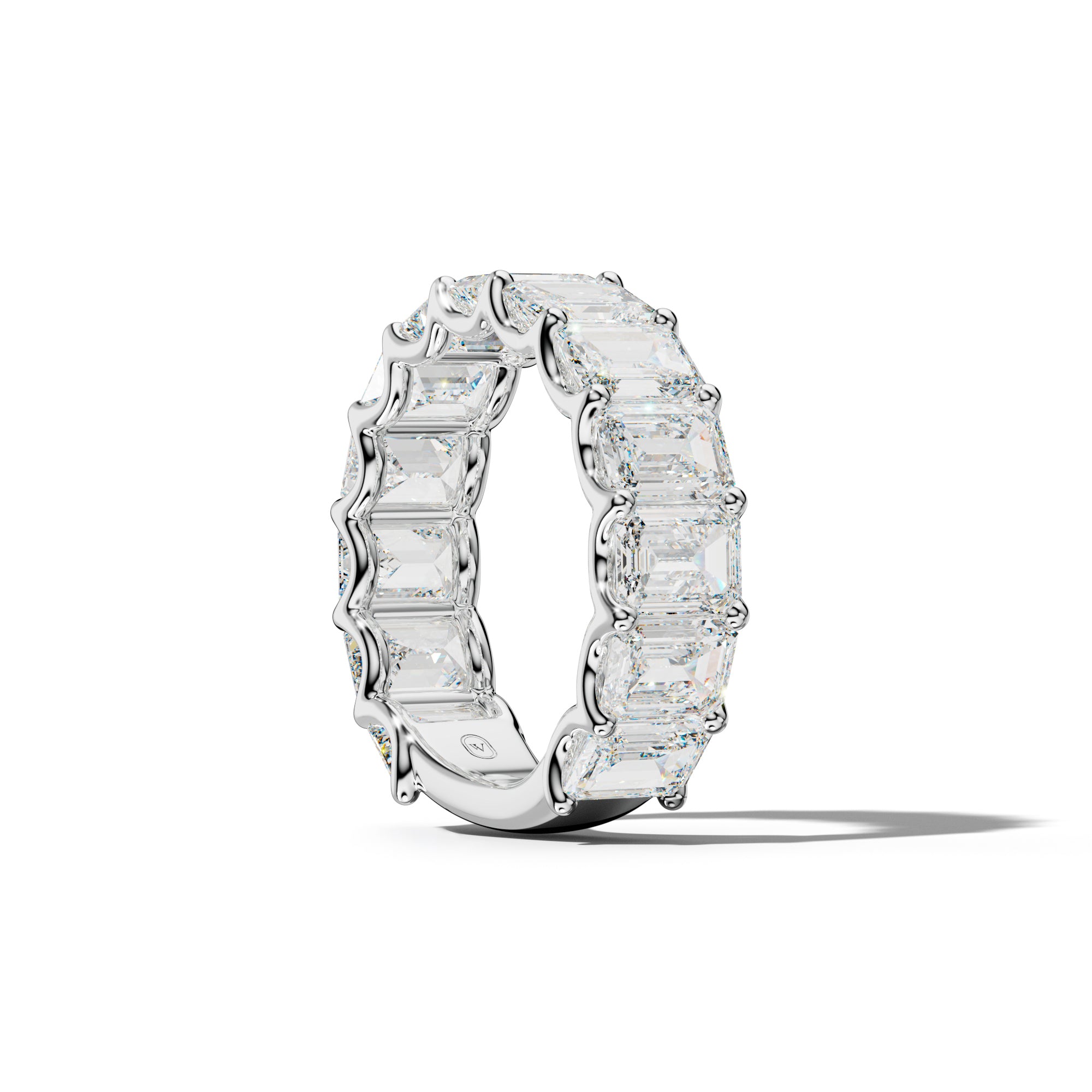 7.0 Carat Emerald Cut Diamond 3/4 Anniversary Band U Prong