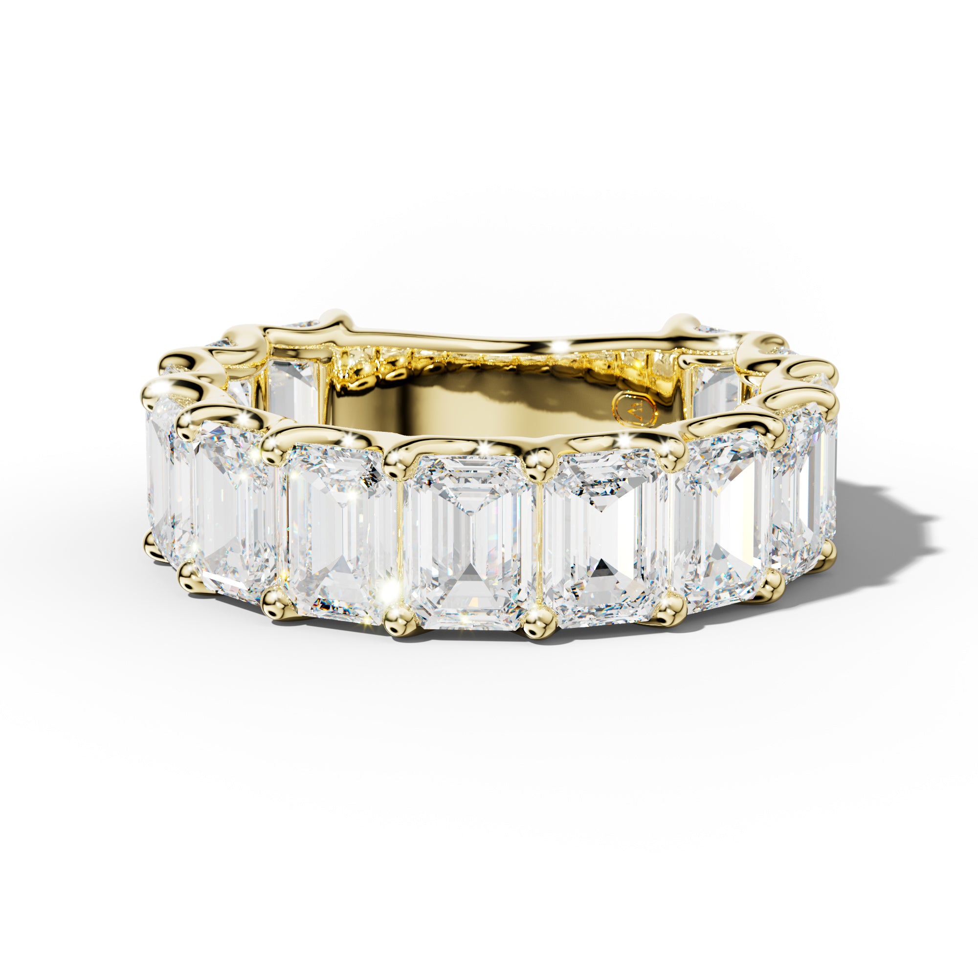 7.0 Carat Emerald Cut Diamond 3/4 Anniversary Band U Prong