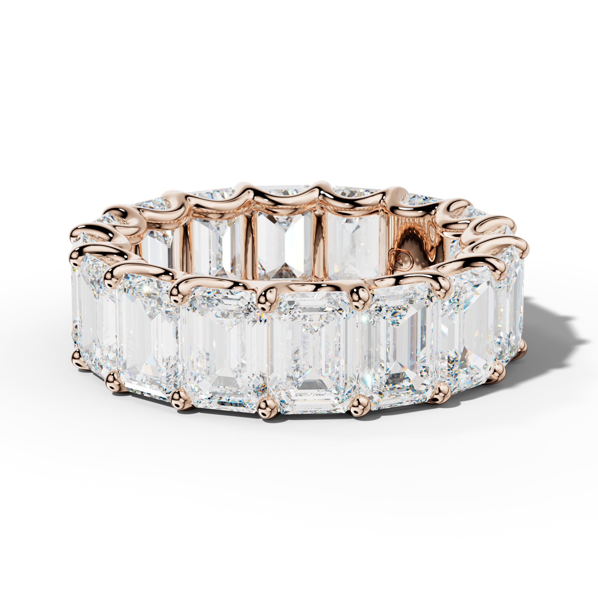 11.0 Carat Emerald Cut Diamond Eternity Band U Prong