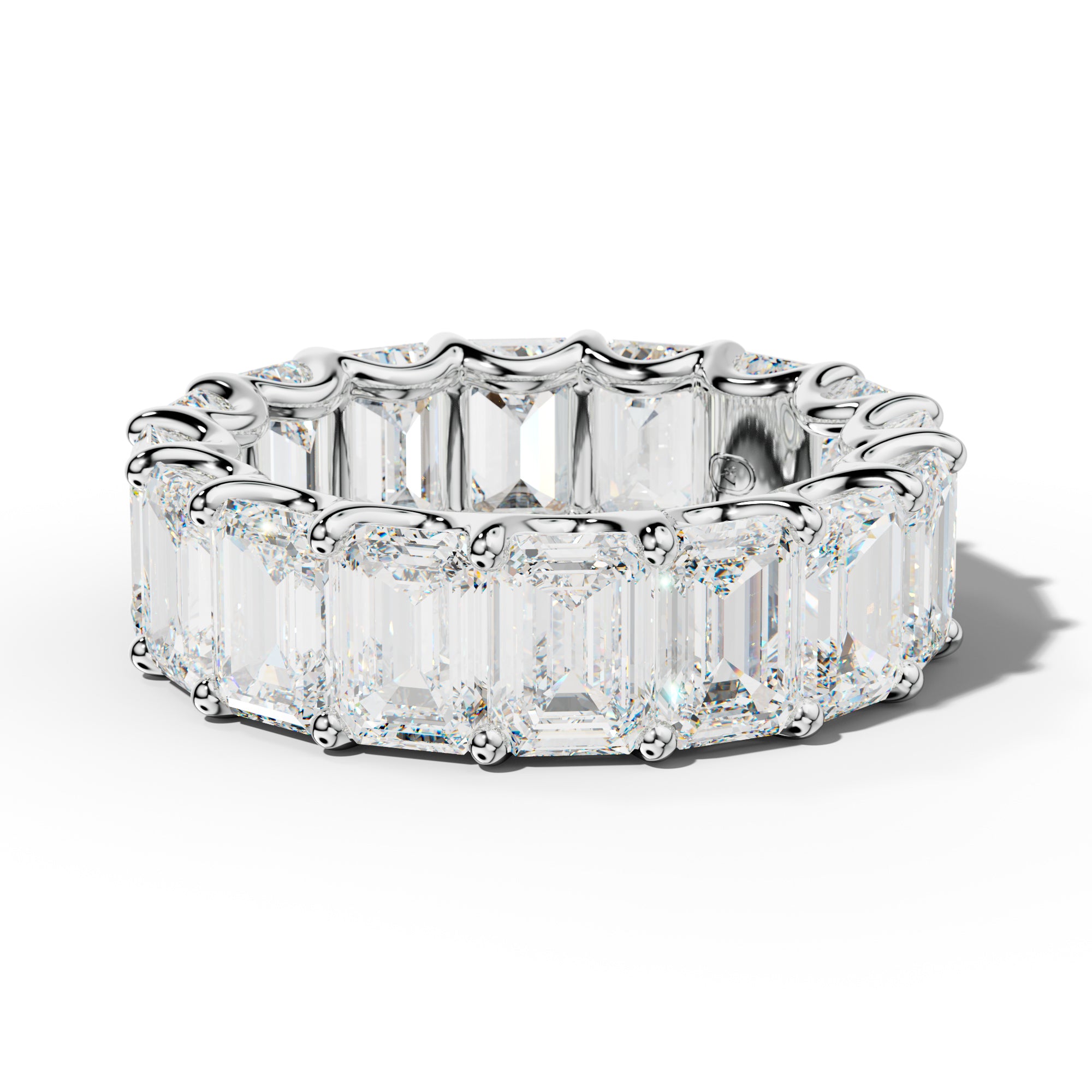 11.0 Carat Emerald Cut Diamond Eternity Band U Prong