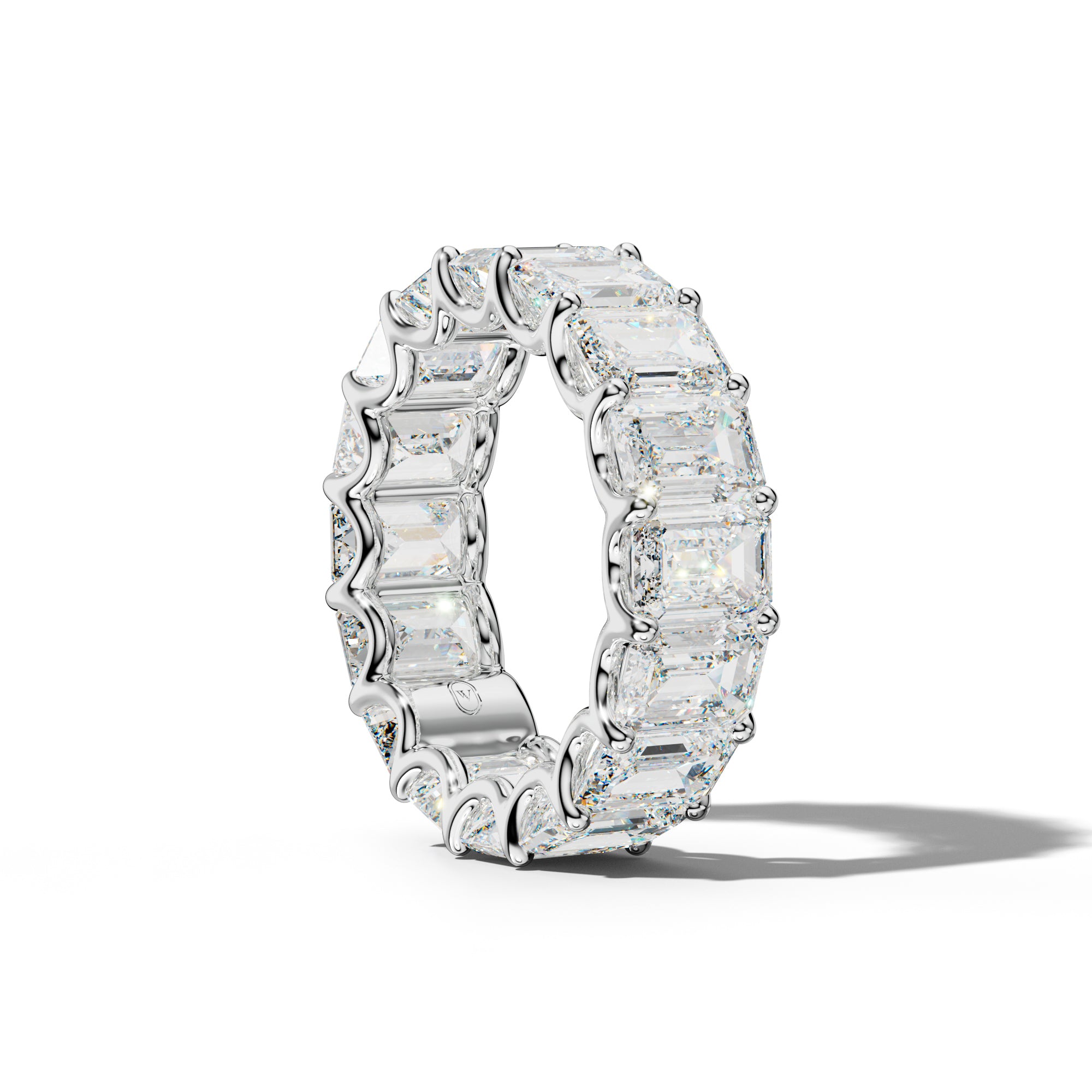 11.0 Carat Emerald Cut Diamond Eternity Band U Prong