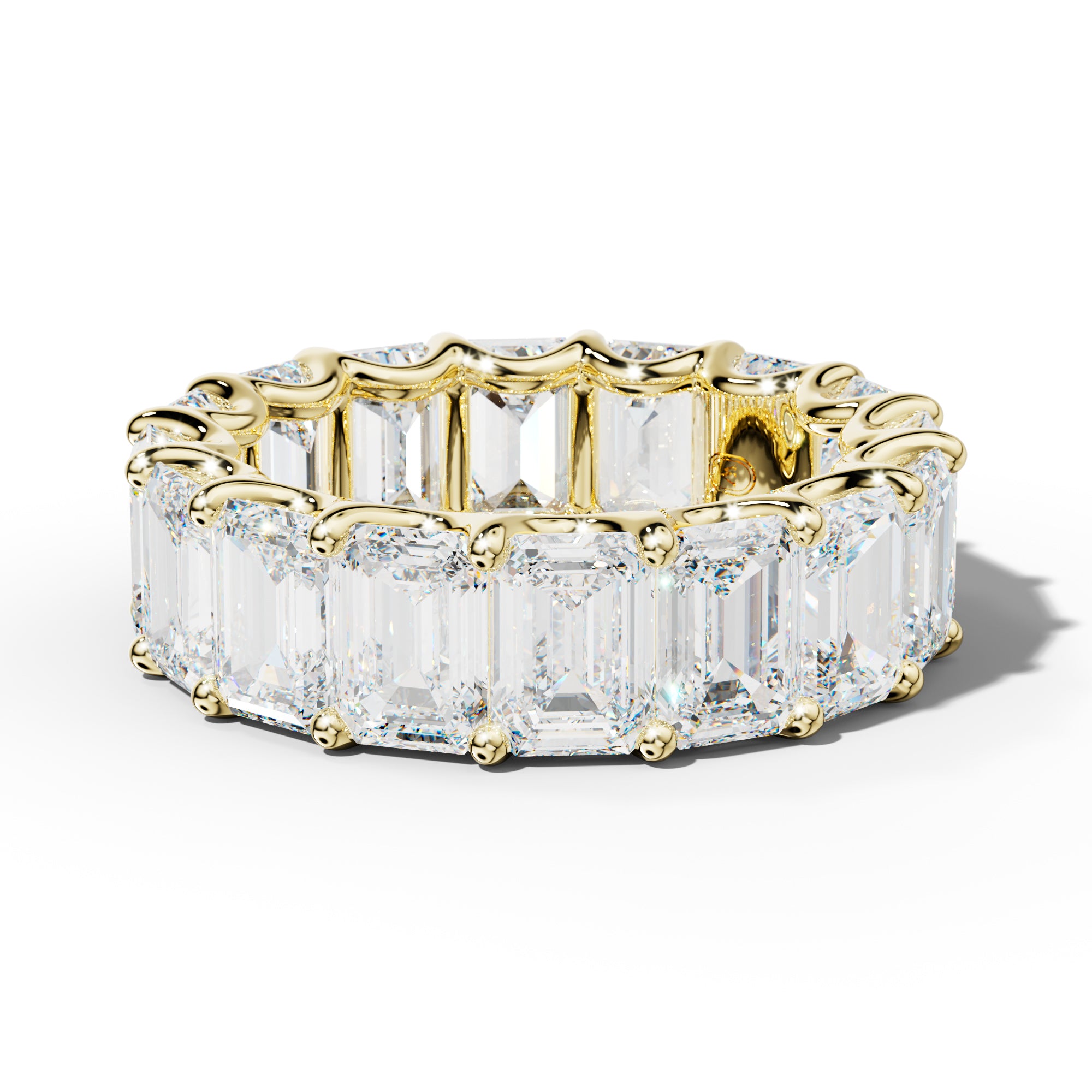 11.0 Carat Emerald Cut Diamond Eternity Band U Prong