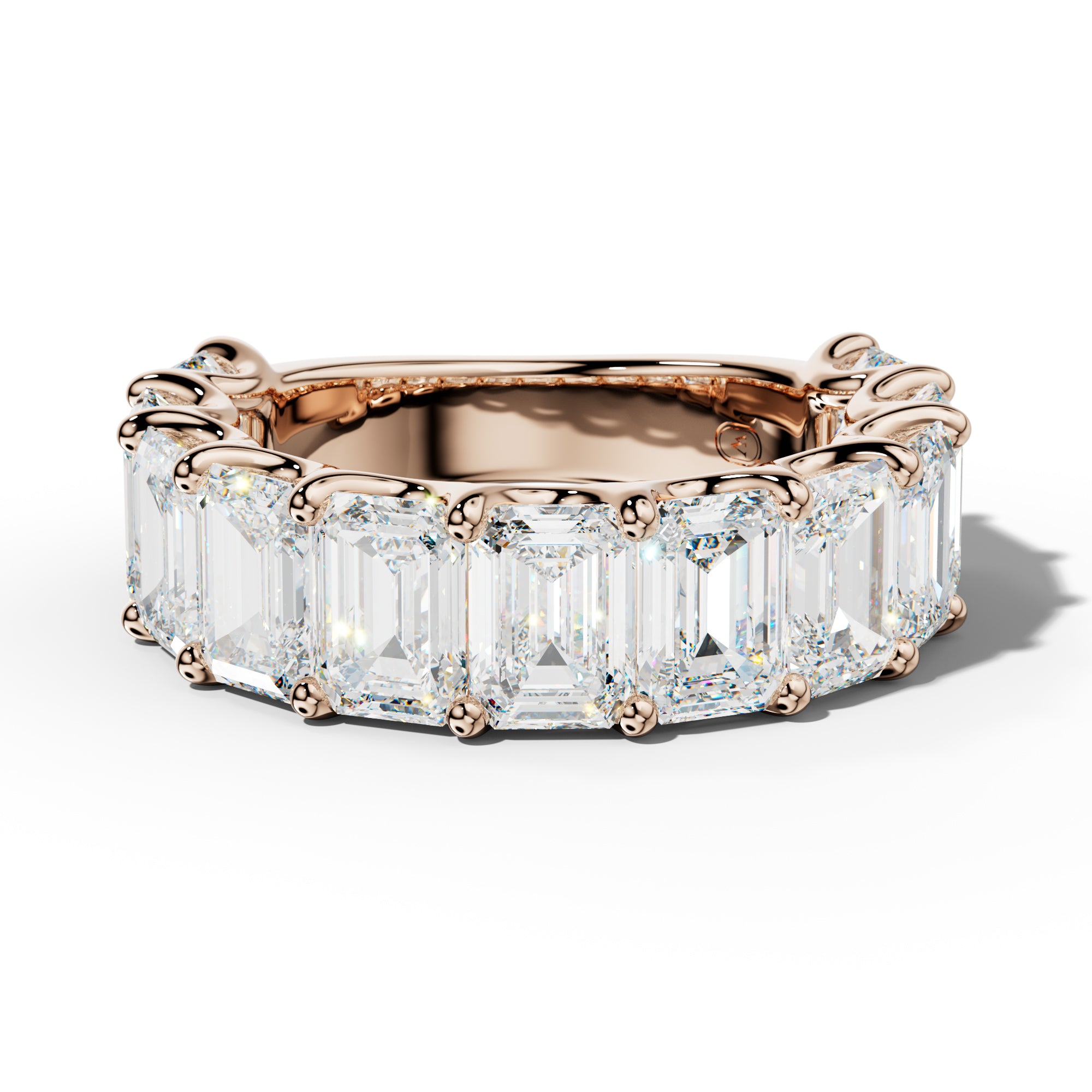 8.0 Carat Emerald Cut Diamond 3/4 Anniversary Band U Prong
