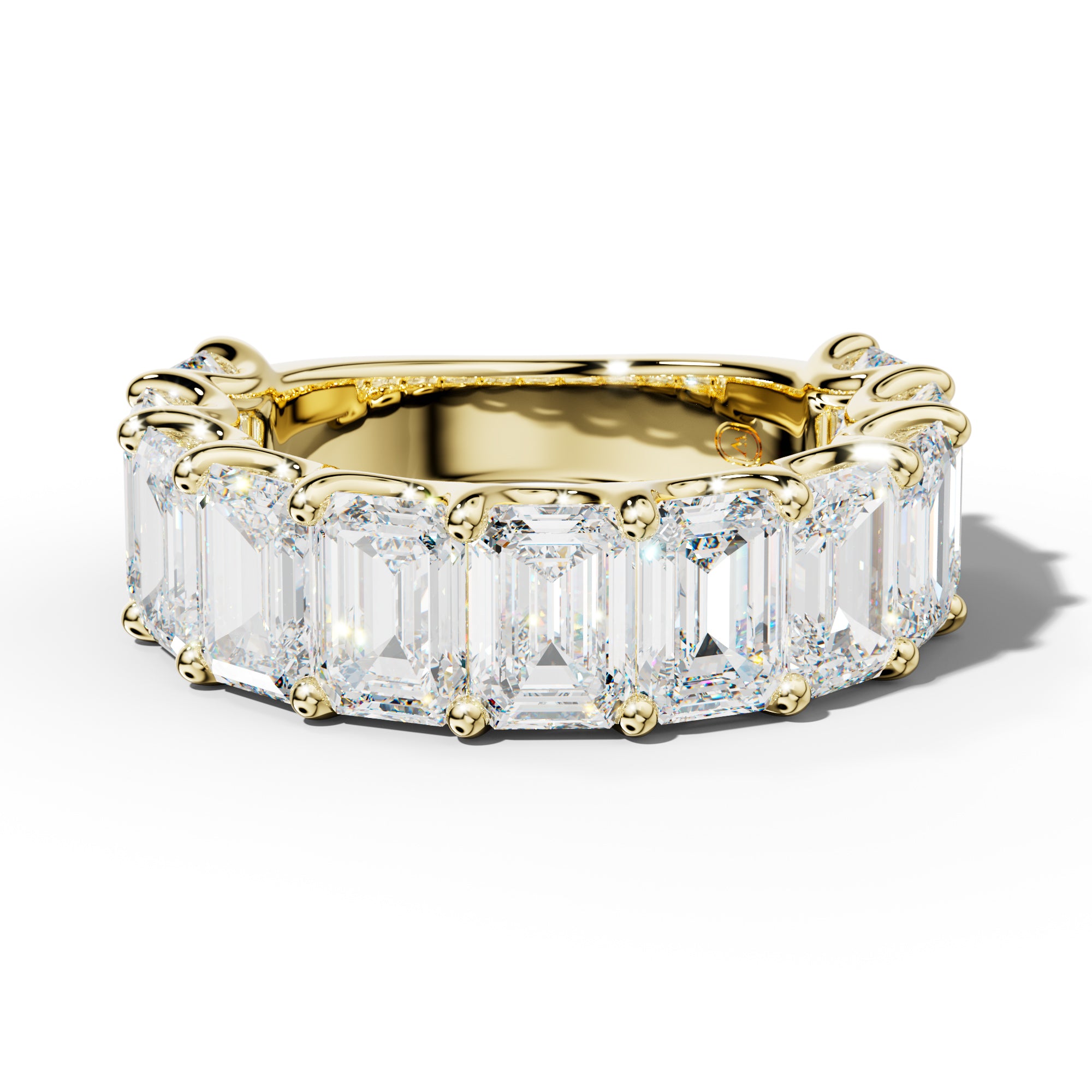 8.0 Carat Emerald Cut Diamond 3/4 Anniversary Band U Prong