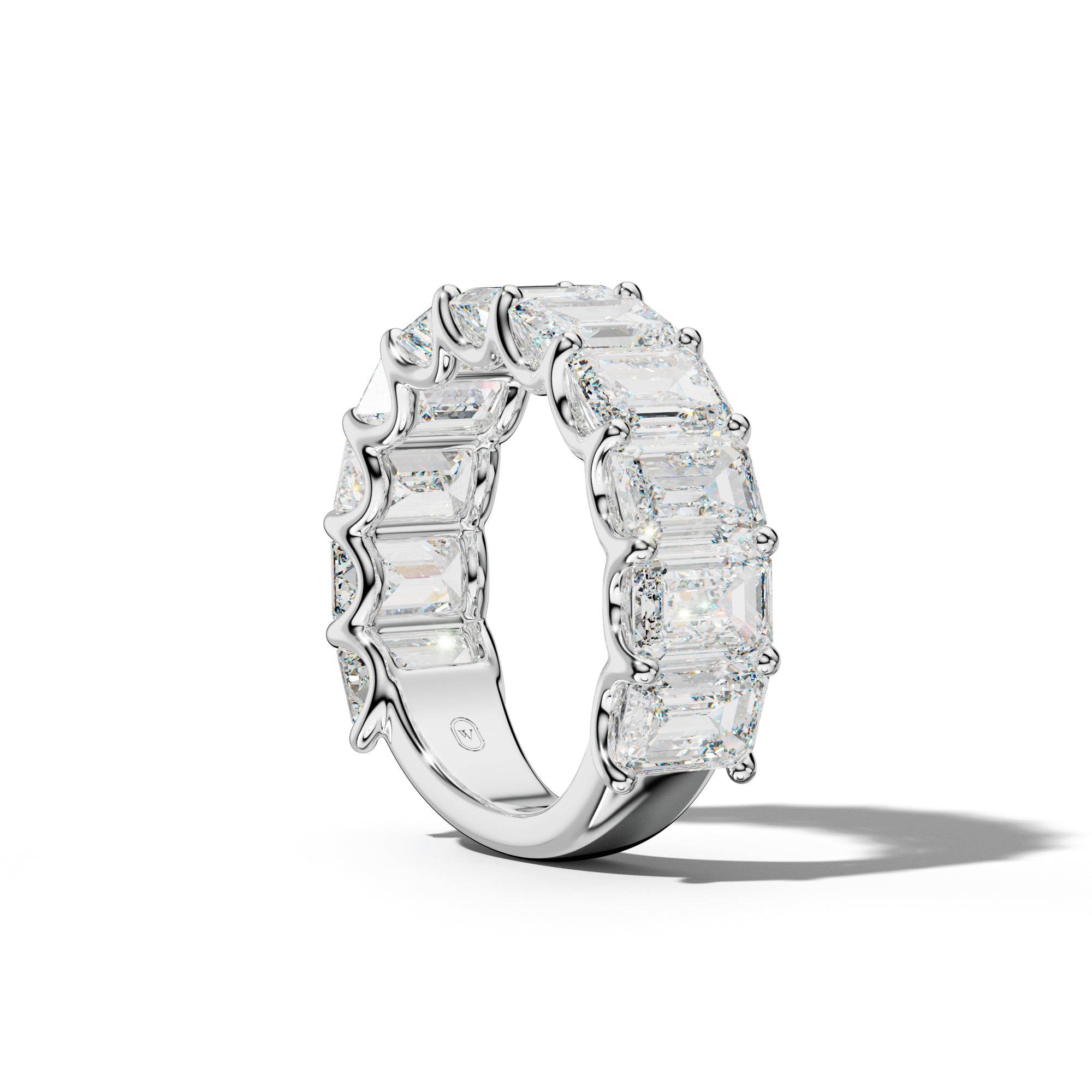 8.0 Carat Emerald Cut Diamond 3/4 Anniversary Band U Prong