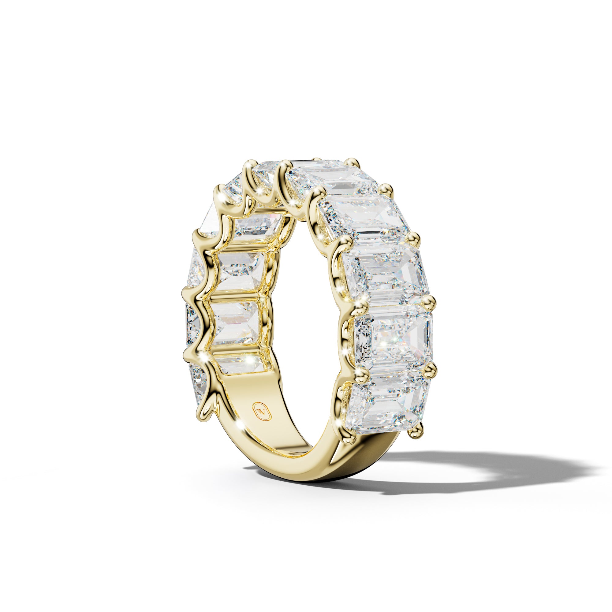 8.0 Carat Emerald Cut Diamond 3/4 Anniversary Band U Prong