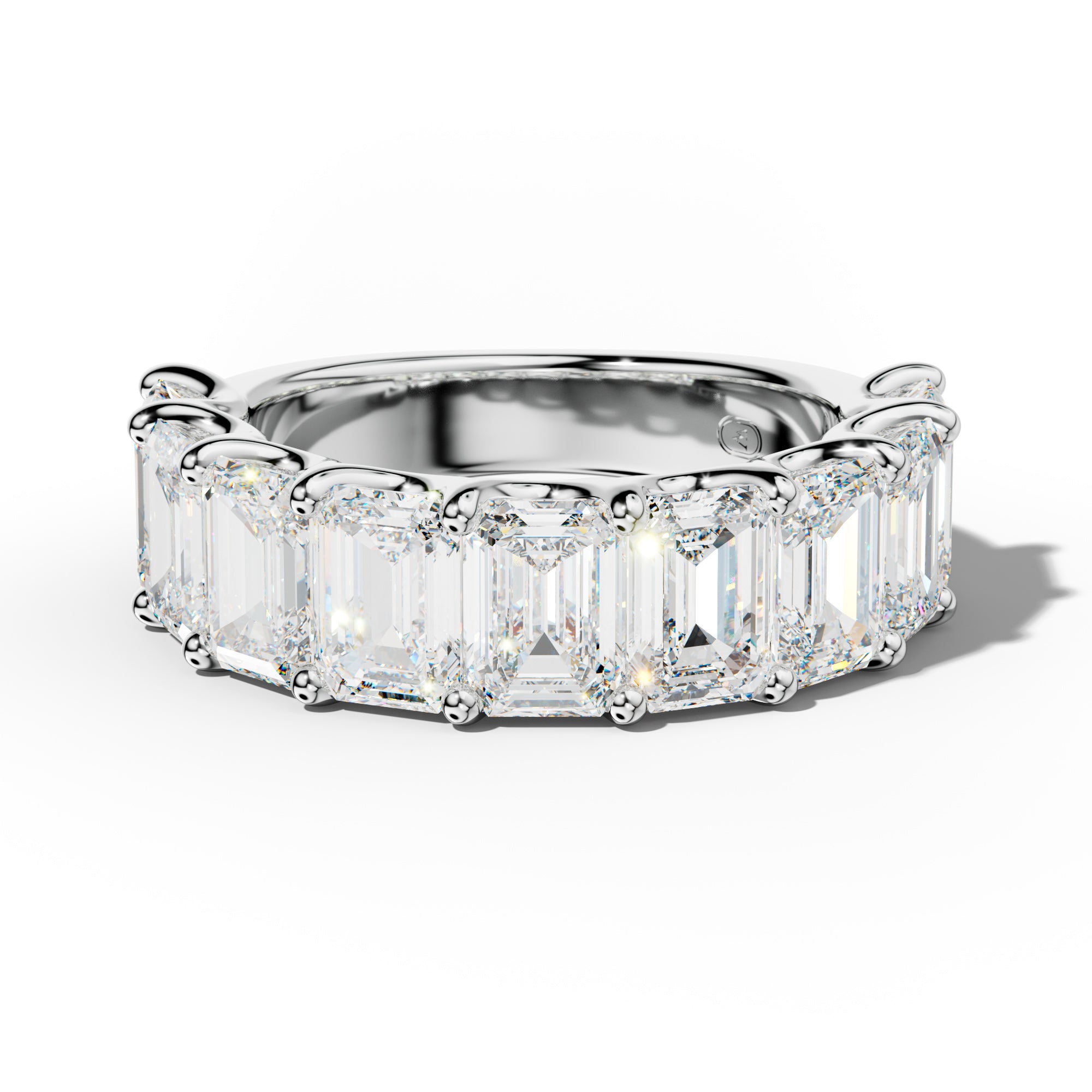 7.0 Carat Emerald Cut Diamond Half Anniversary Band U Prong