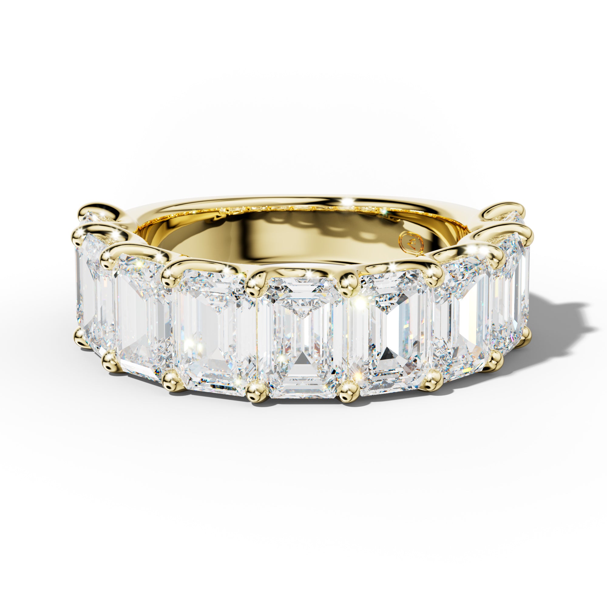 7.0 Carat Emerald Cut Diamond Half Anniversary Band U Prong