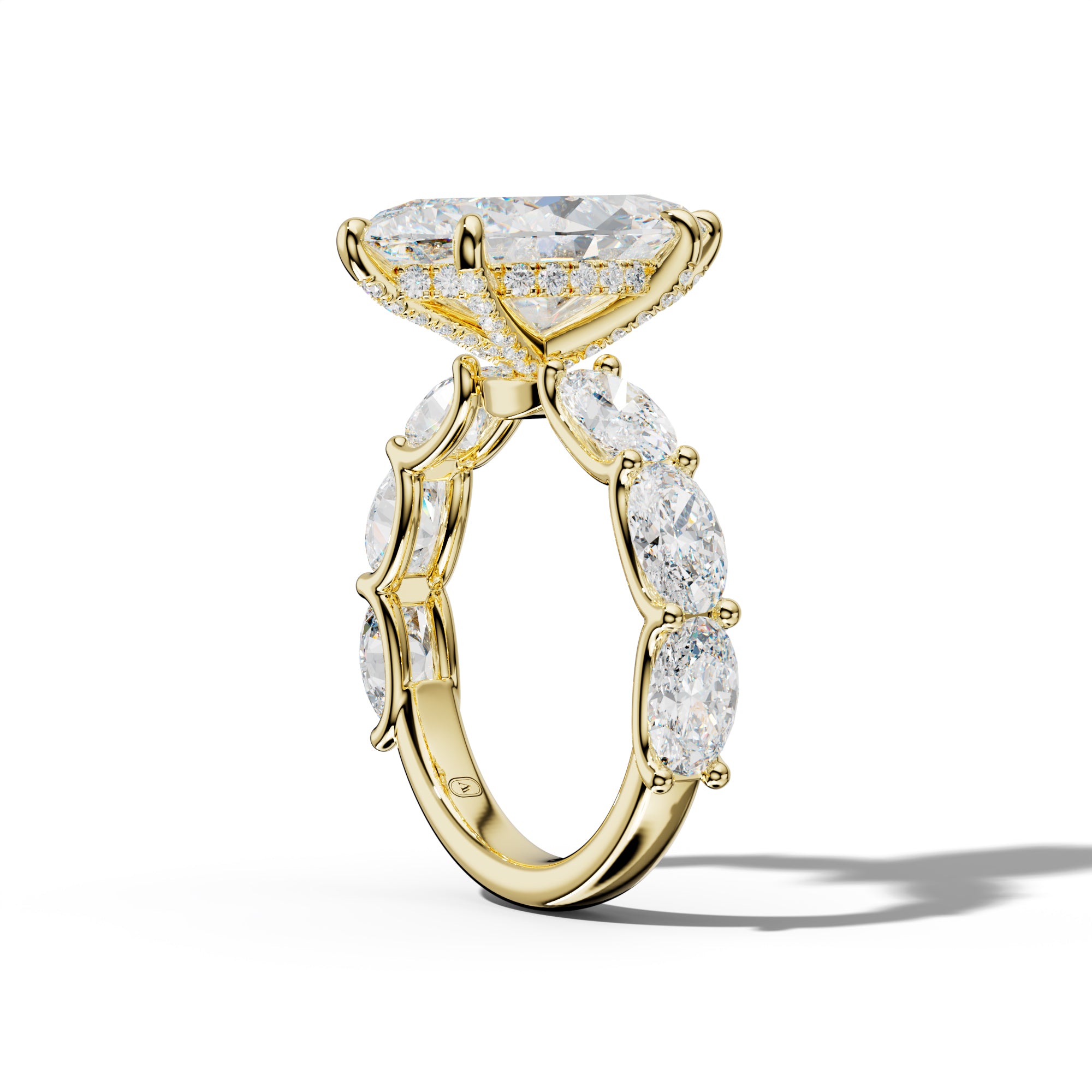 Kinsley Marquise Diamond Engagement Ring With East West Oval Side Stones