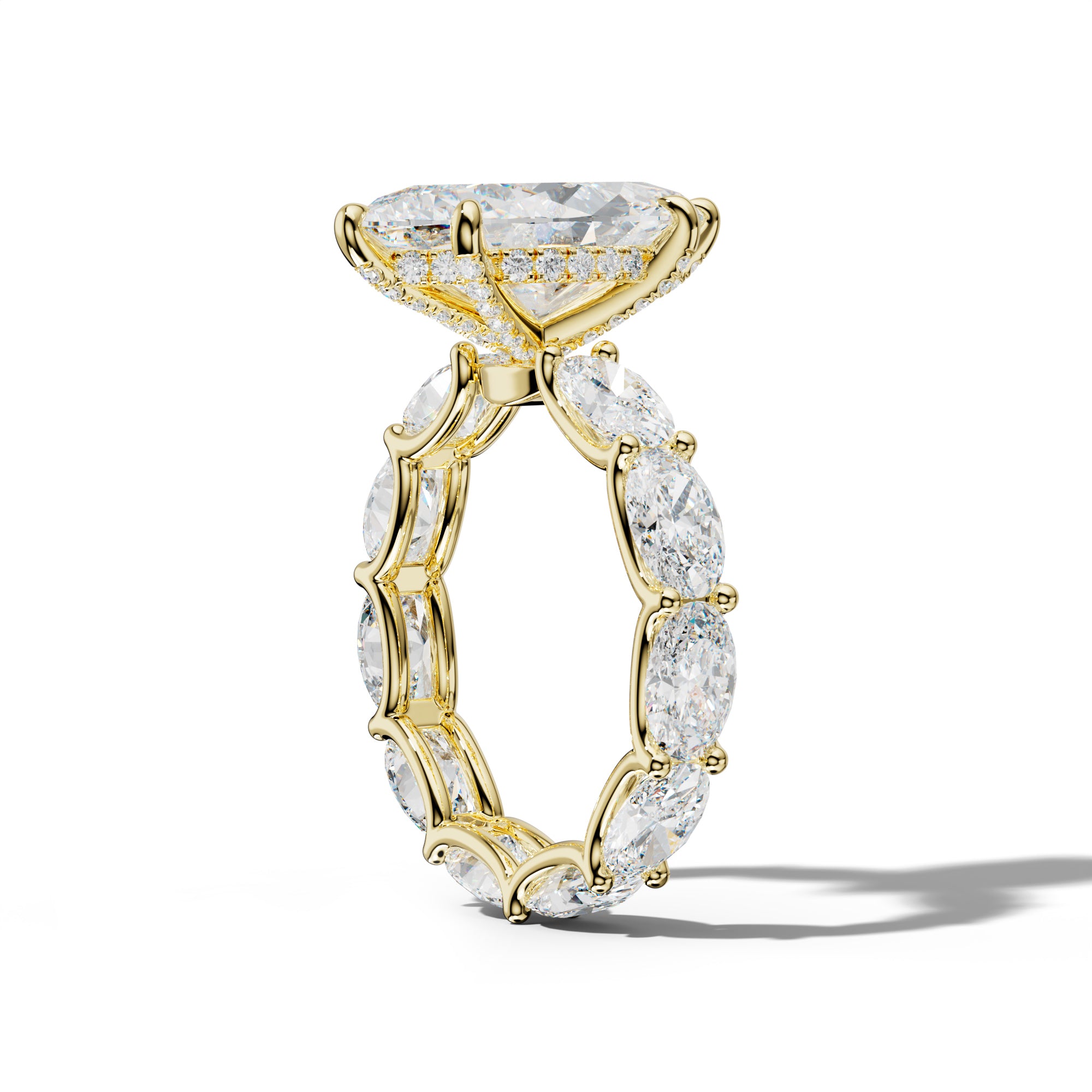 Paisley Marquise Diamond Engagement Ring With East West Oval Side Stones