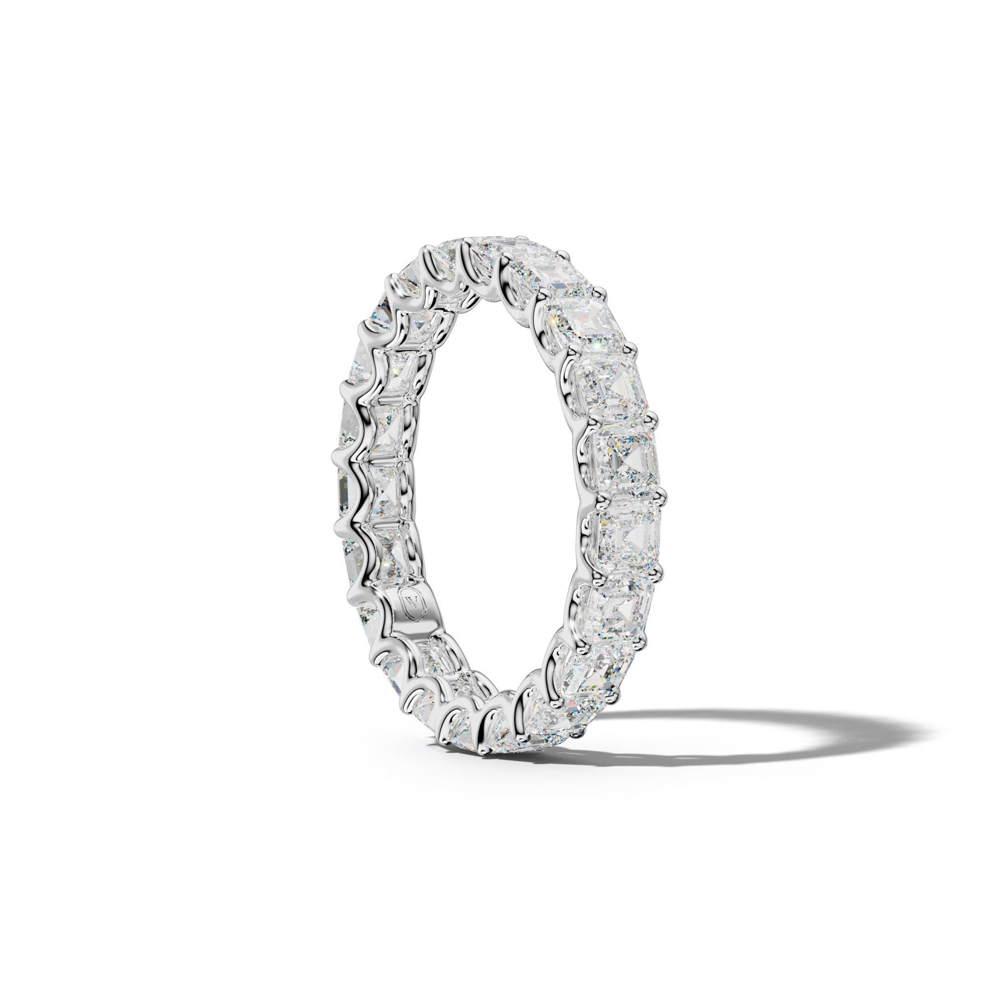 4.0 Carat Asscher Diamond Eternity Band U Prong