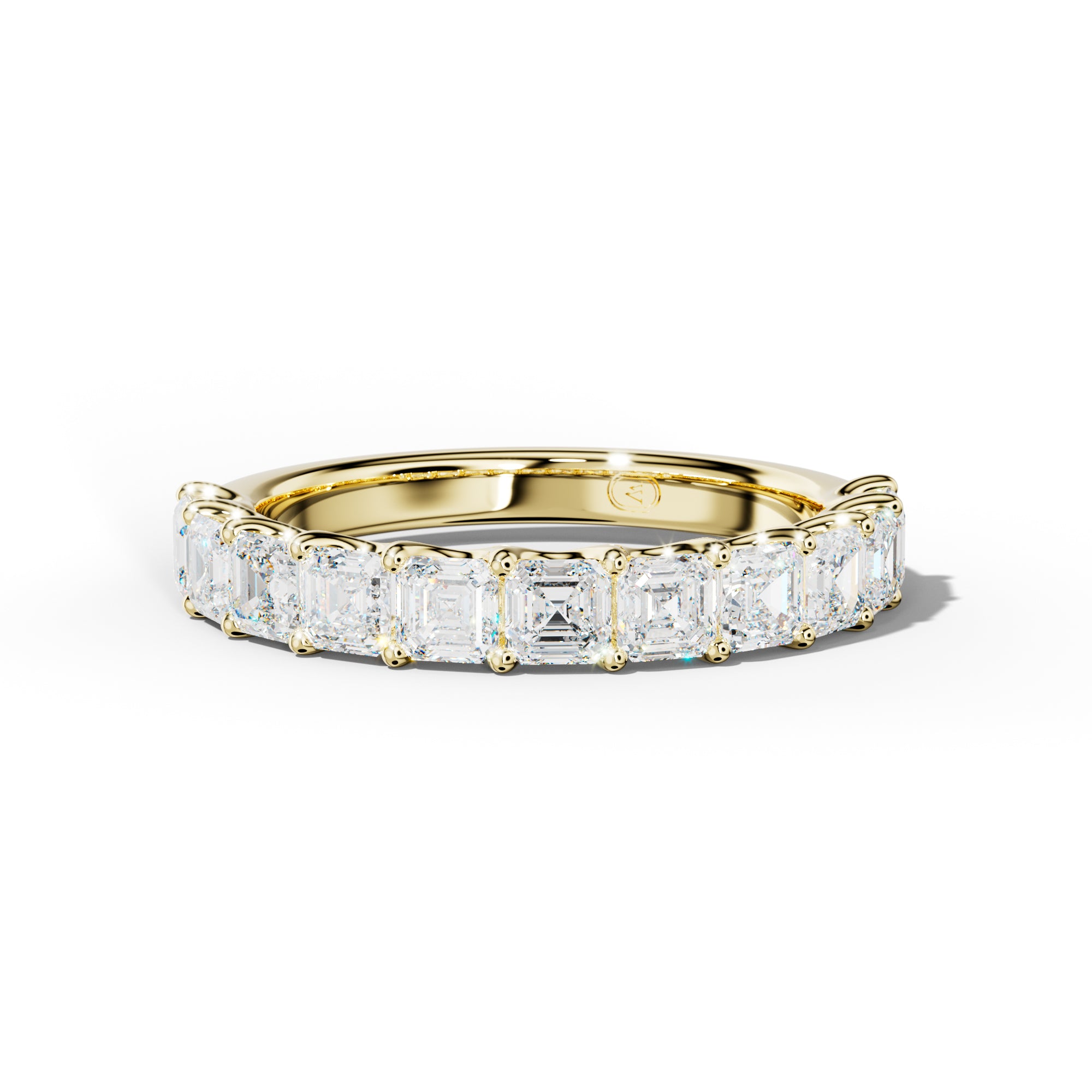 2.0 Carat Asscher Diamond Half Anniversary Band U Prong