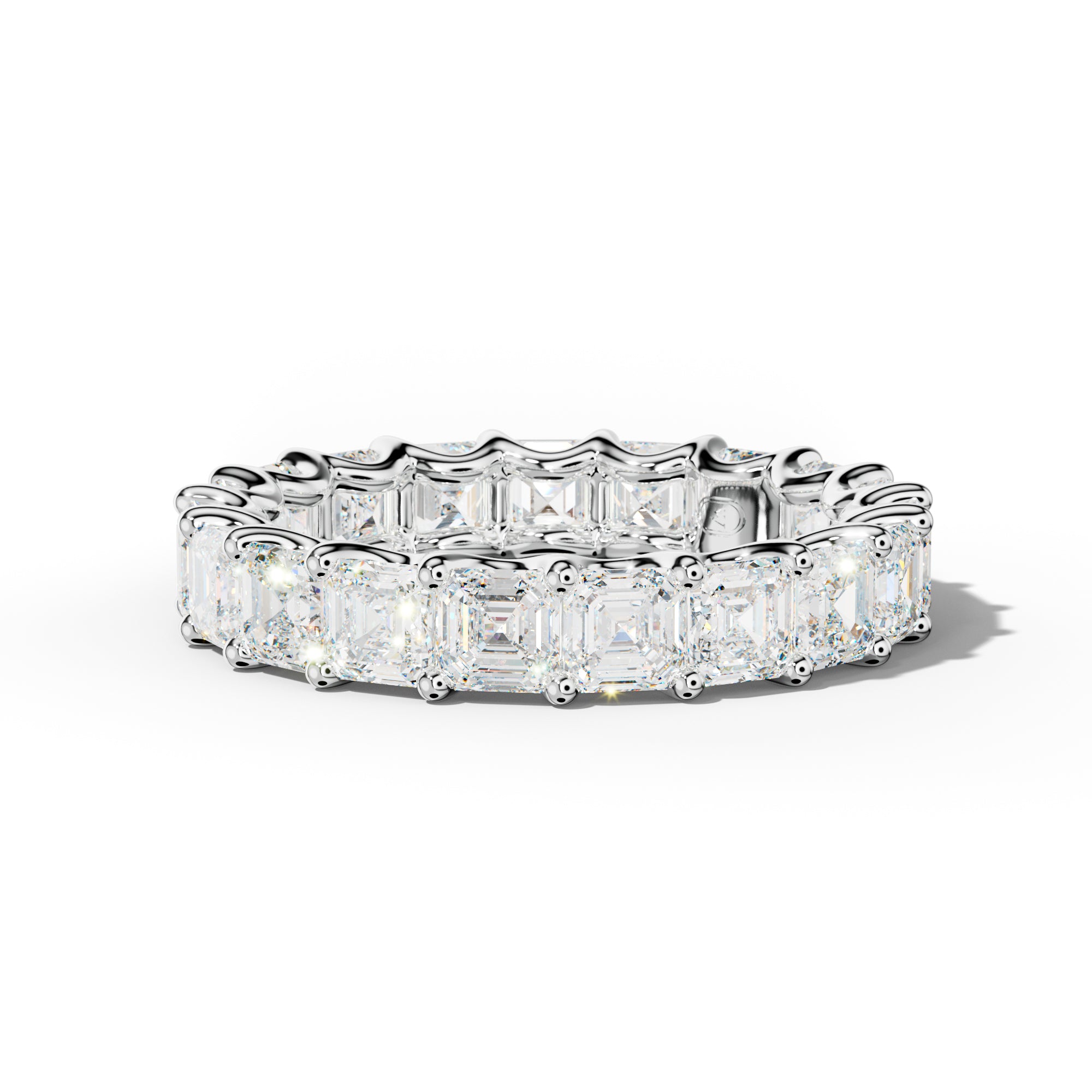 5.0 Carat Asscher Diamond Eternity Band U Prong