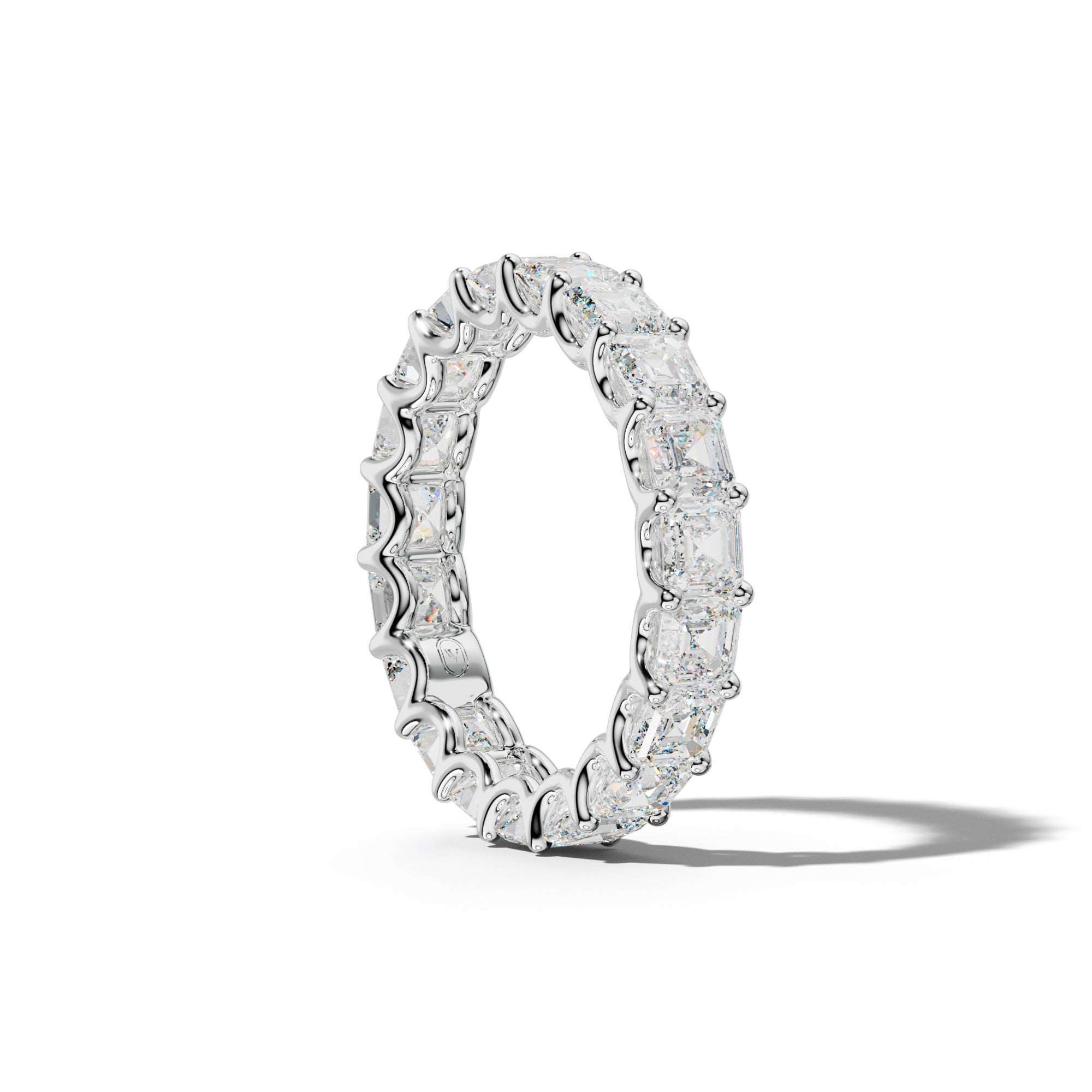 5.0 Carat Asscher Diamond Eternity Band U Prong
