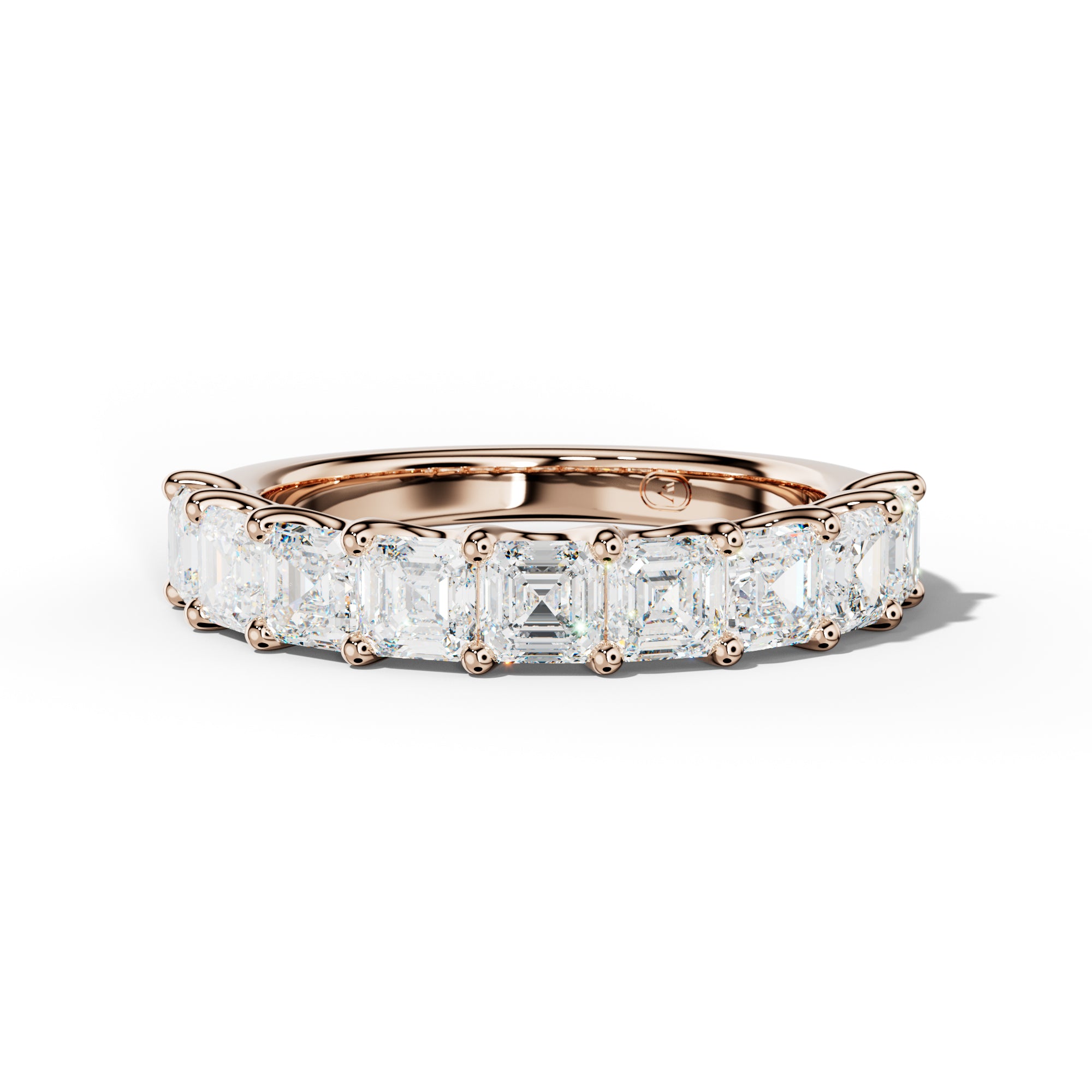 3.0 Carat Asscher Diamond Half Anniversary Band U Prong