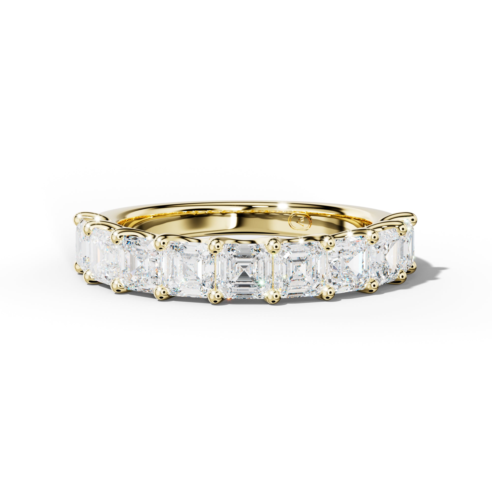 3.0 Carat Asscher Diamond Half Anniversary Band U Prong