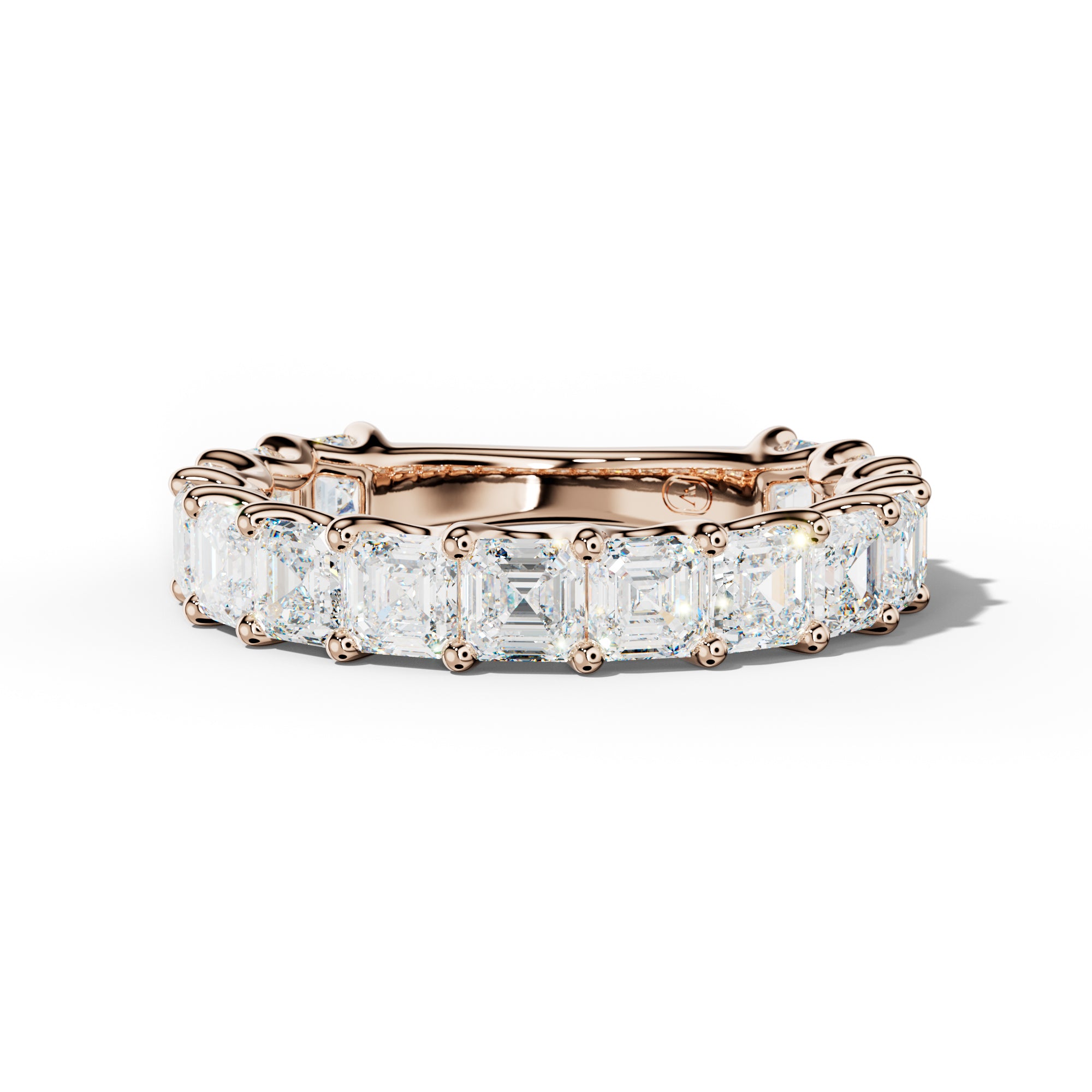 4.0 Carat Asscher Diamond 3/4 Anniversary Band U Prong