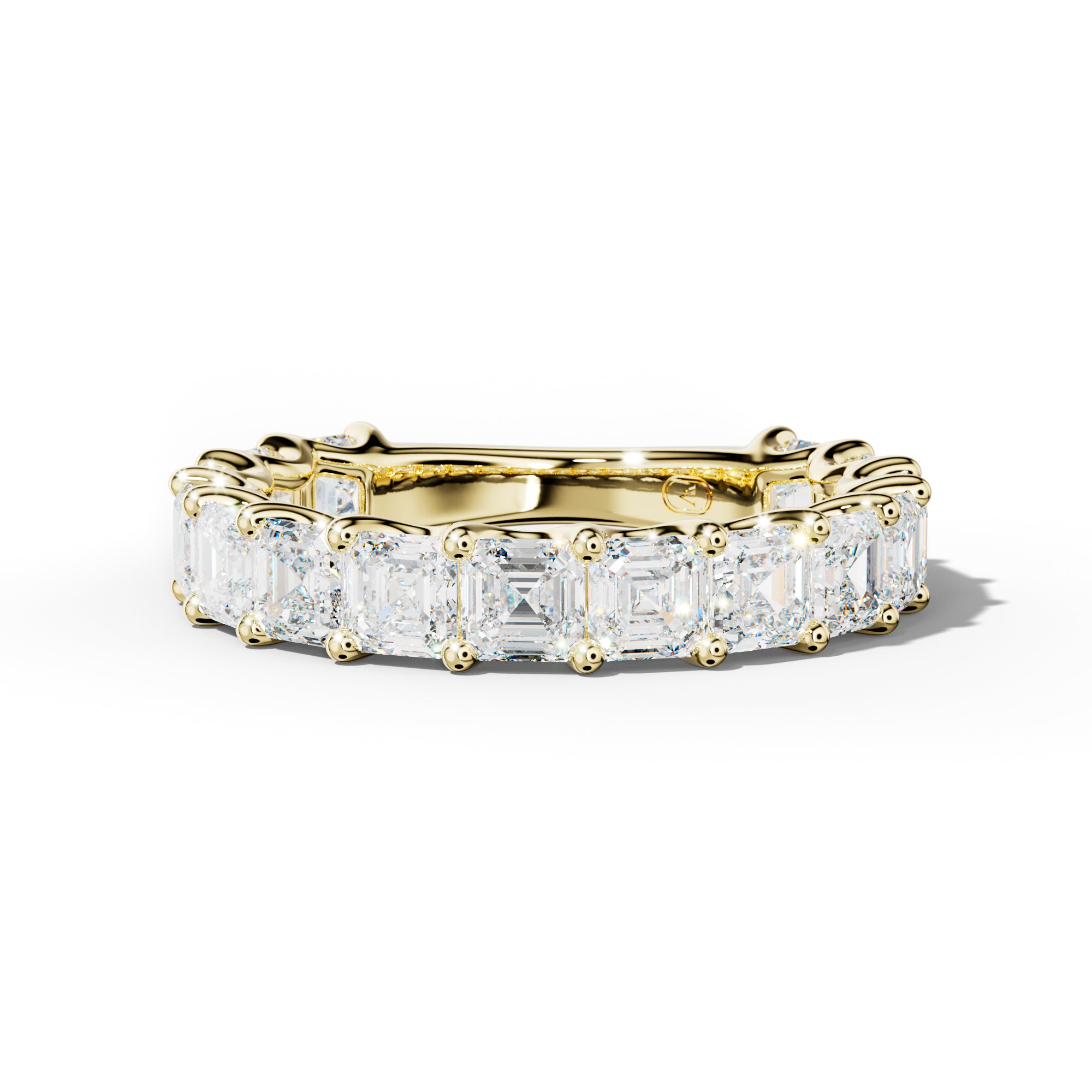 4.0 Carat Asscher Diamond 3/4 Anniversary Band U Prong