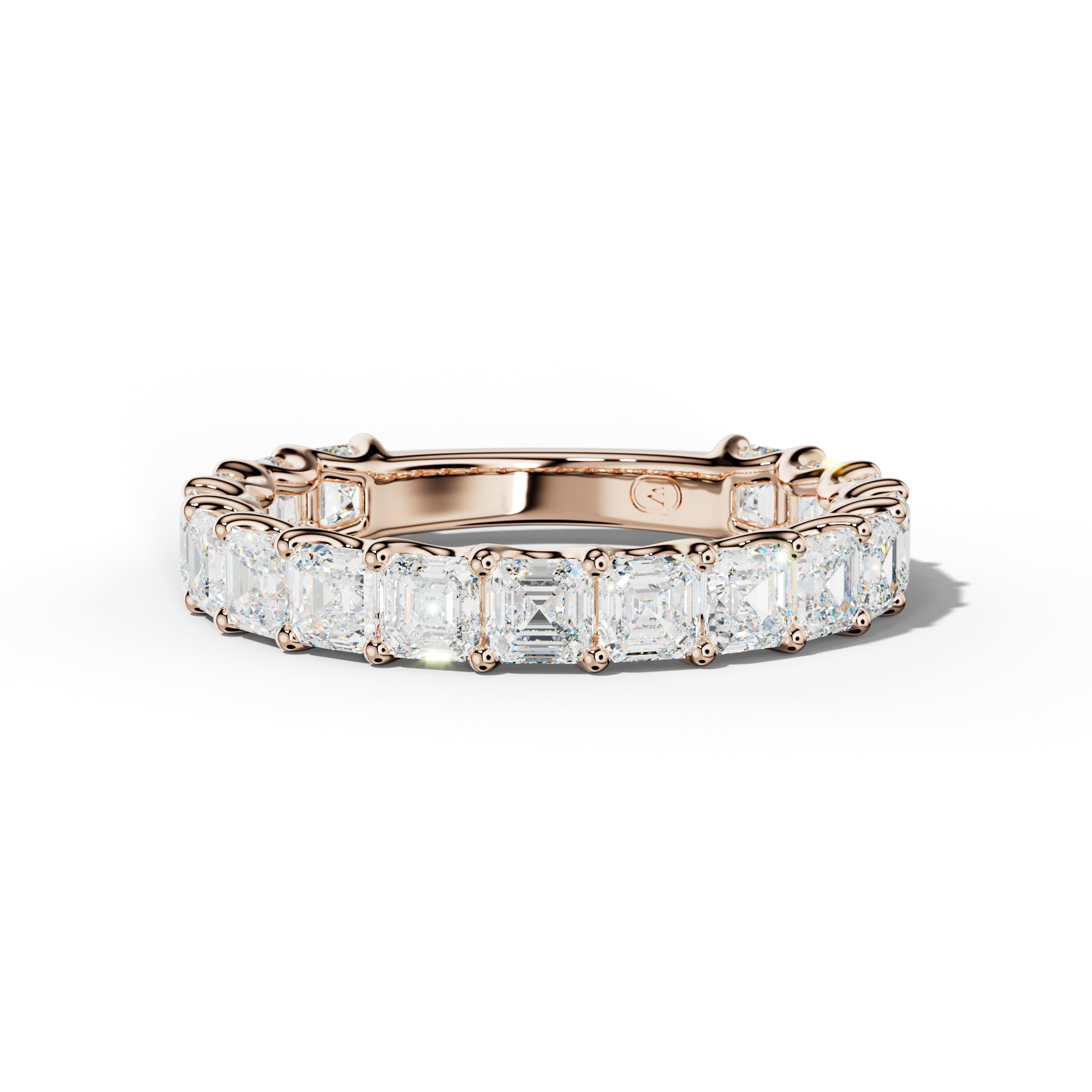 3.0 Carat Asscher Diamond 3/4 Anniversary Band U Prong