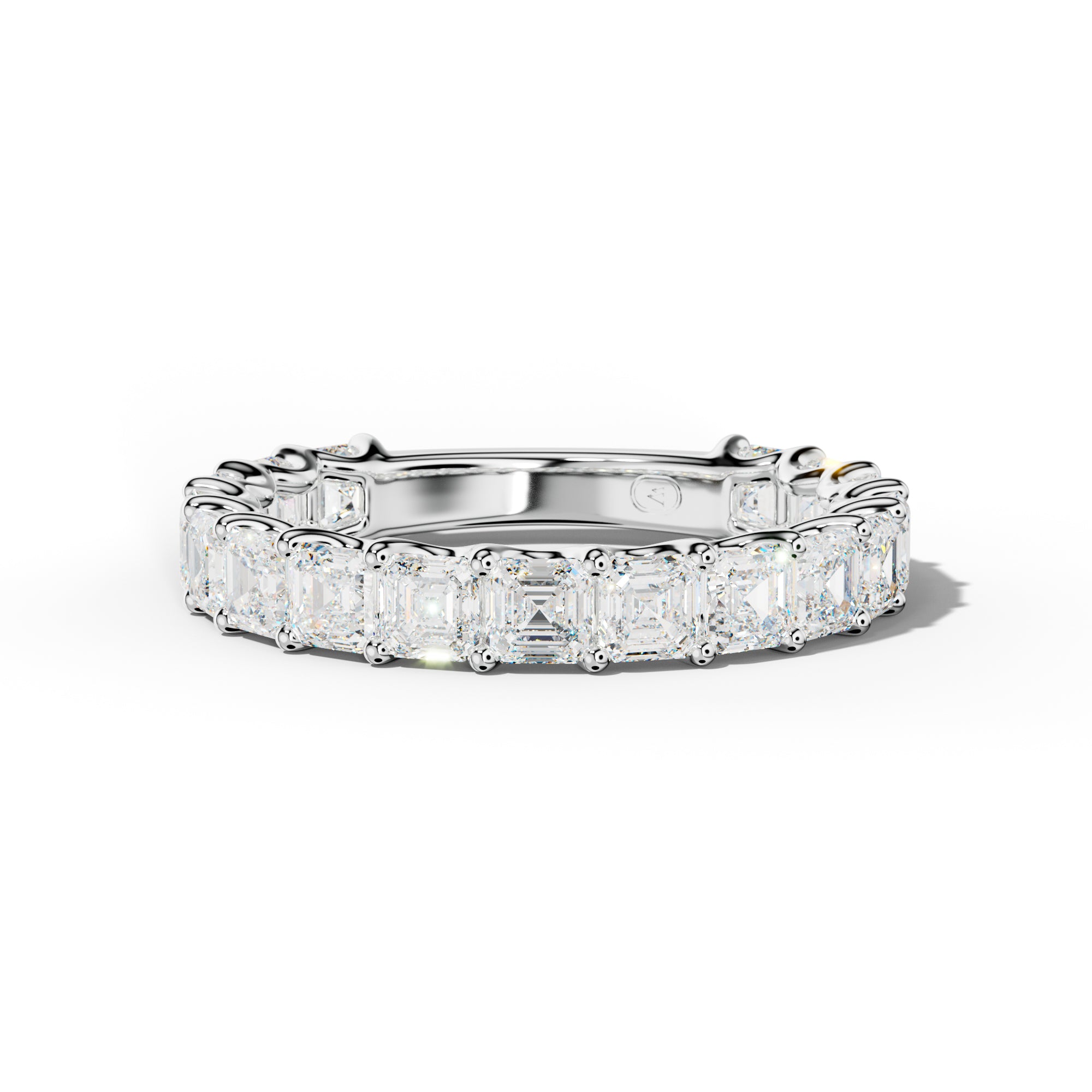 3.0 Carat Asscher Diamond 3/4 Anniversary Band U Prong