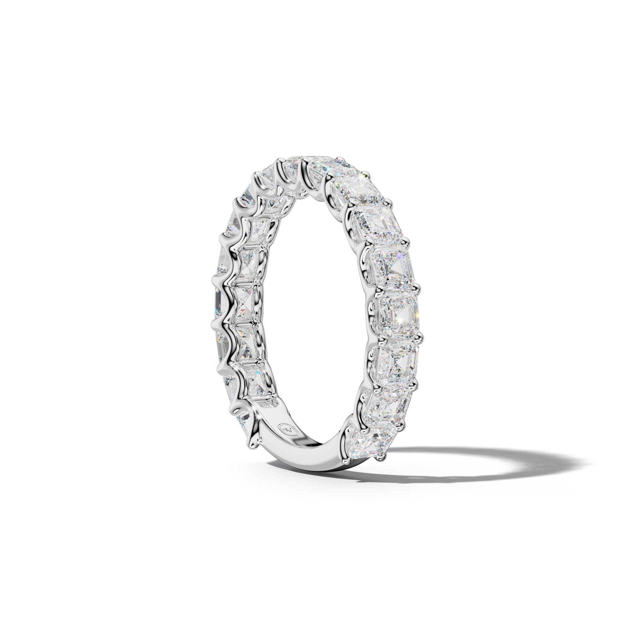 3.0 Carat Asscher Diamond 3/4 Anniversary Band U Prong