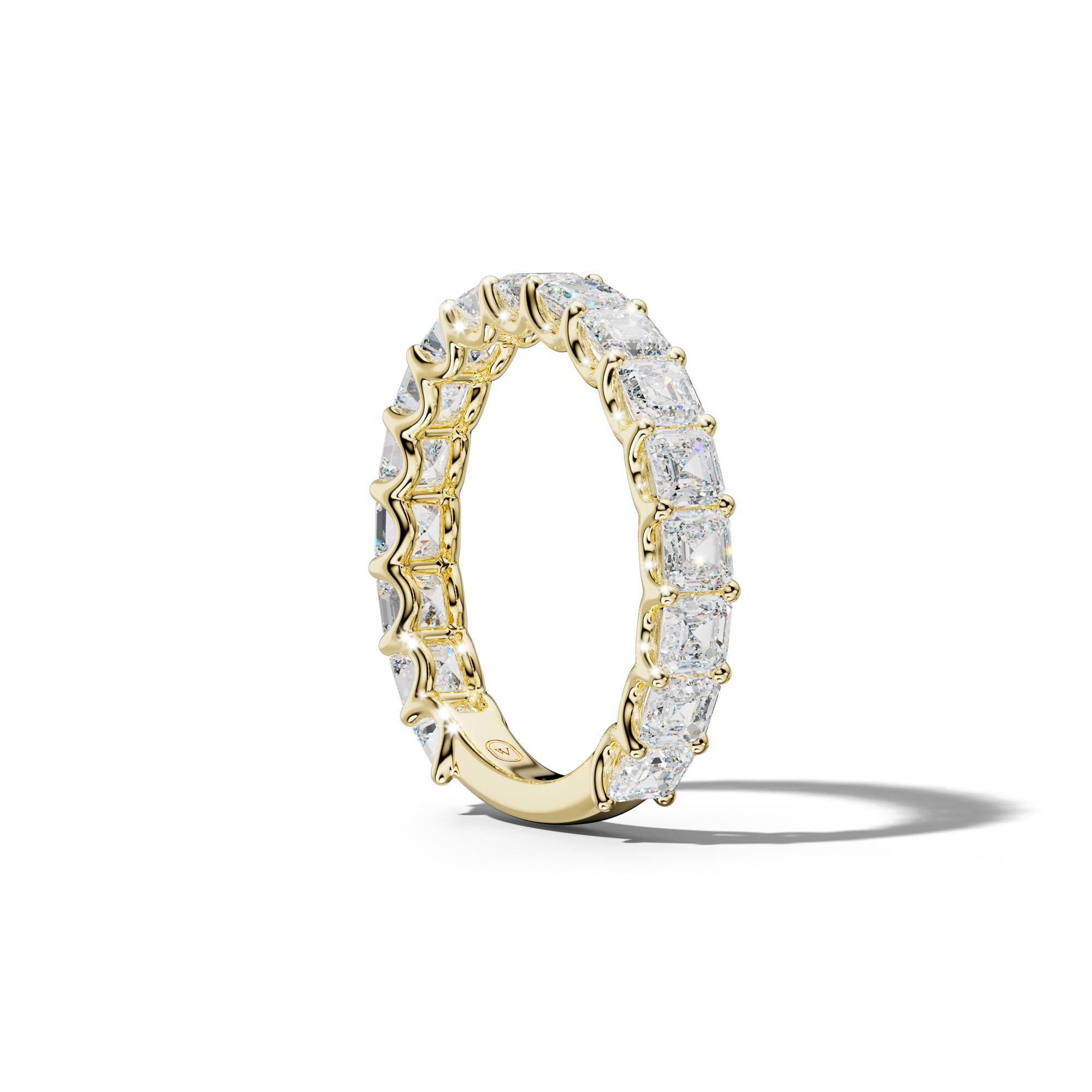 3.0 Carat Asscher Diamond 3/4 Anniversary Band U Prong