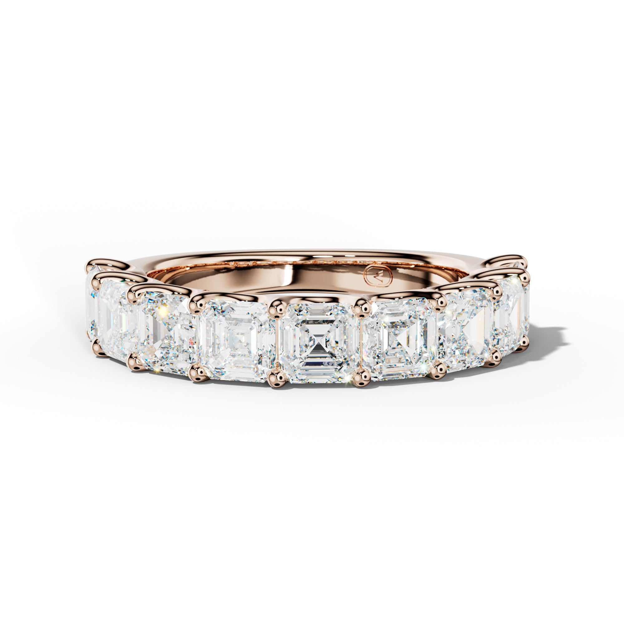 4.0 Carat Asscher Diamond Half Anniversary Band U Prong