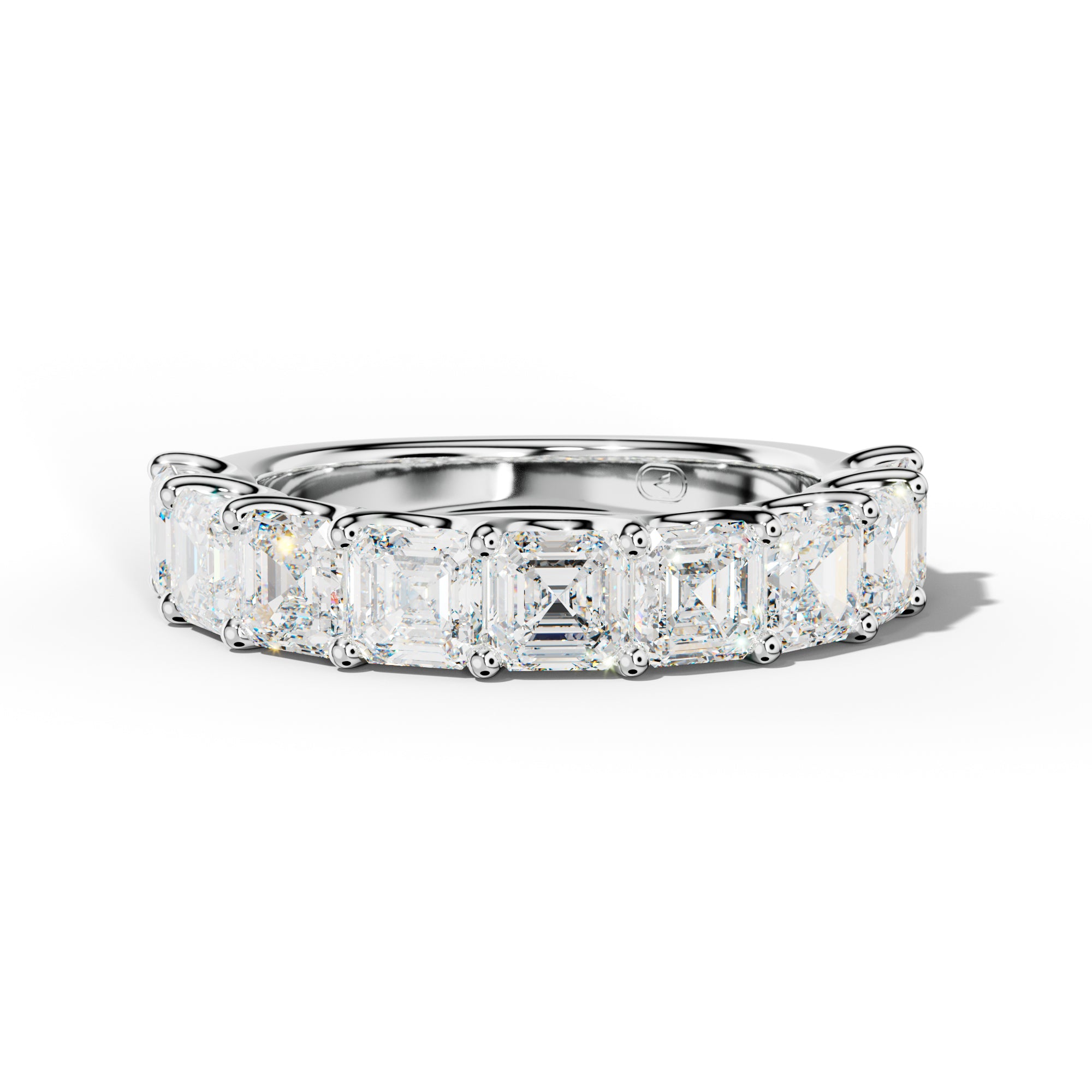 4.0 Carat Asscher Diamond Half Anniversary Band U Prong