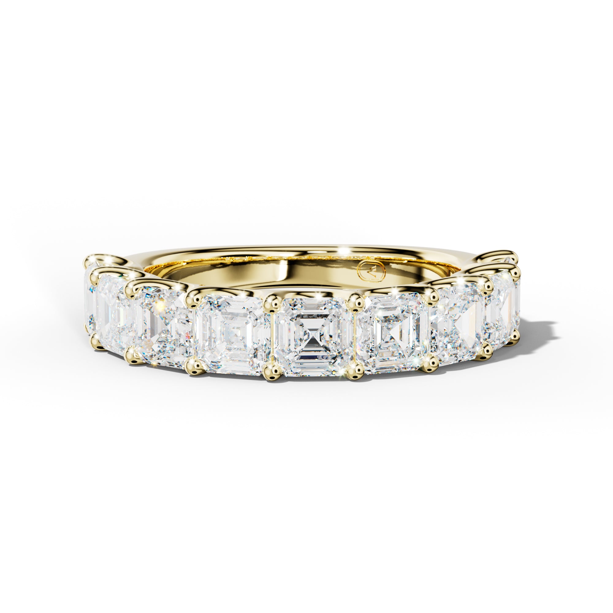 4.0 Carat Asscher Diamond Half Anniversary Band U Prong