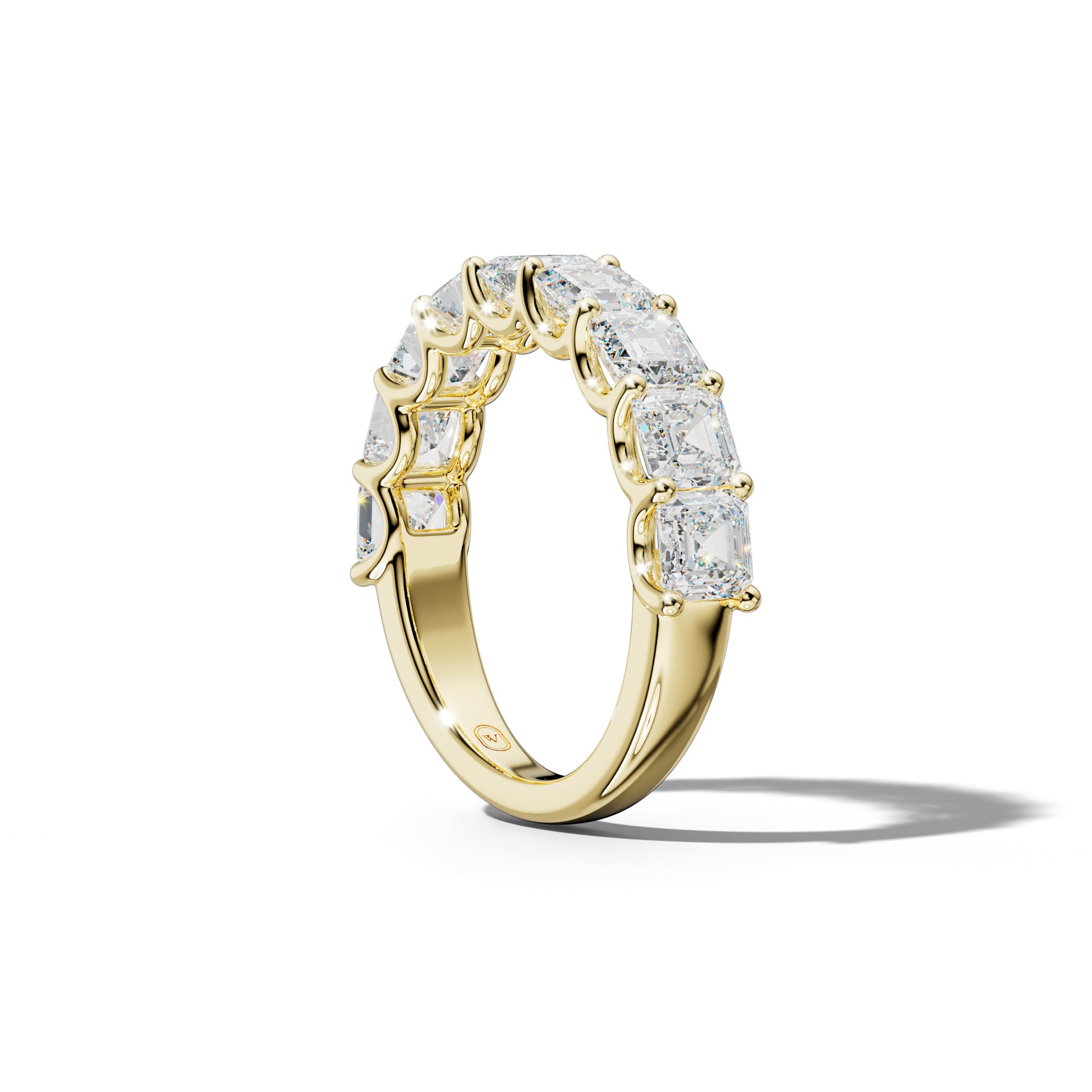 4.0 Carat Asscher Diamond Half Anniversary Band U Prong
