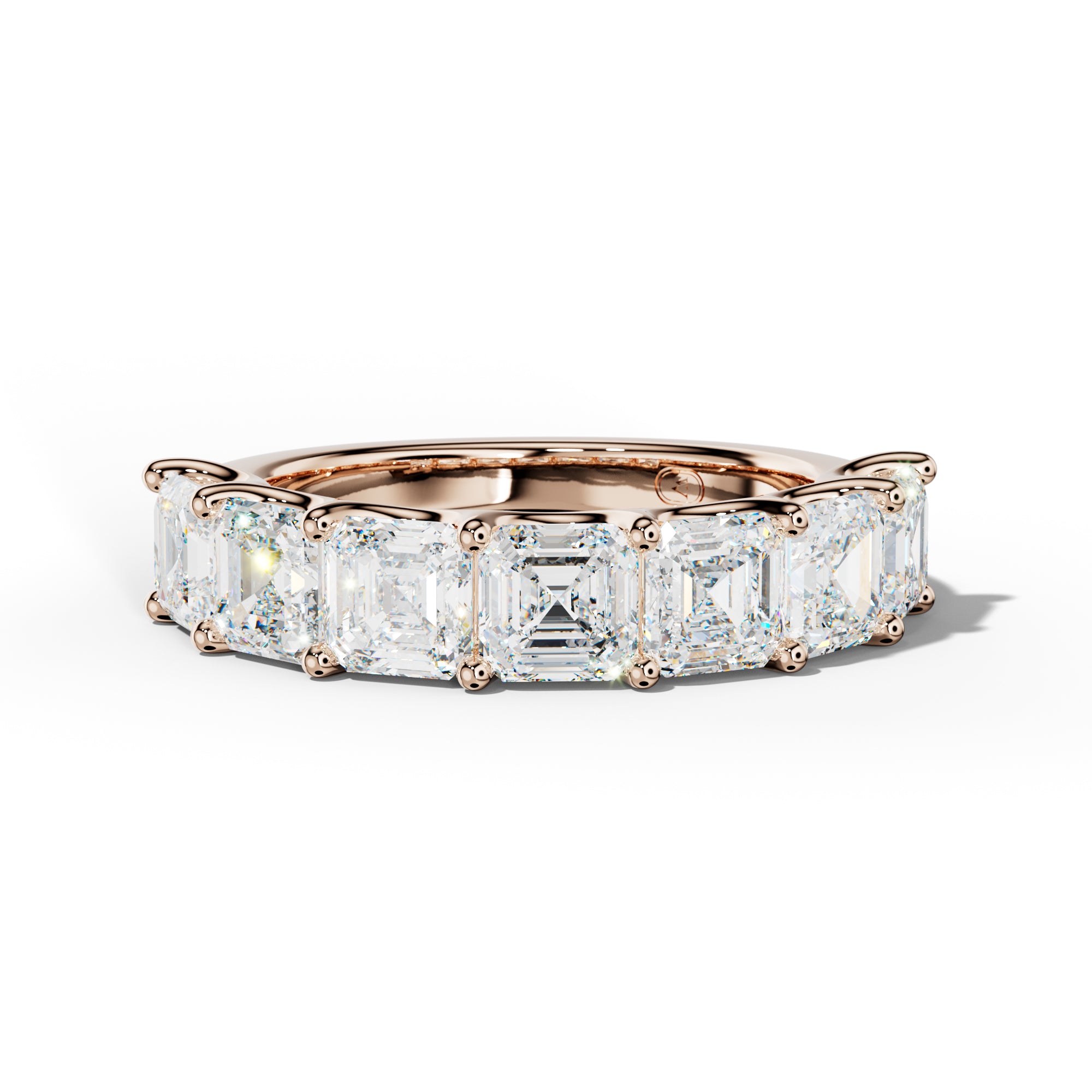 5.0 Carat Asscher Diamond Half Anniversary Band U Prong