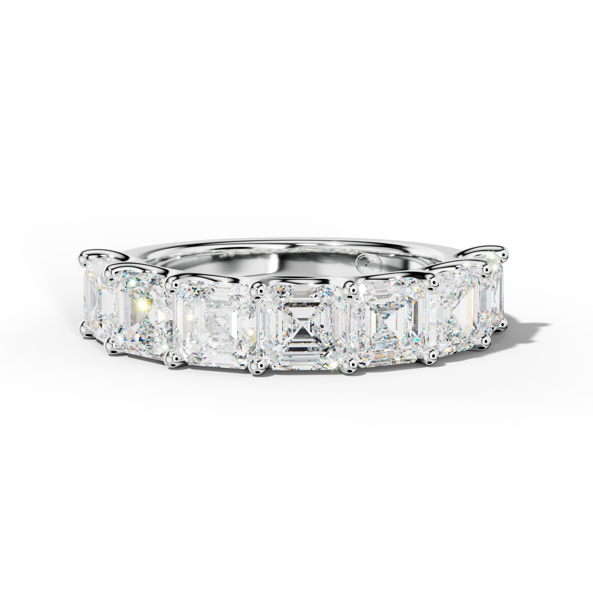 5.0 Carat Asscher Diamond Half Anniversary Band U Prong
