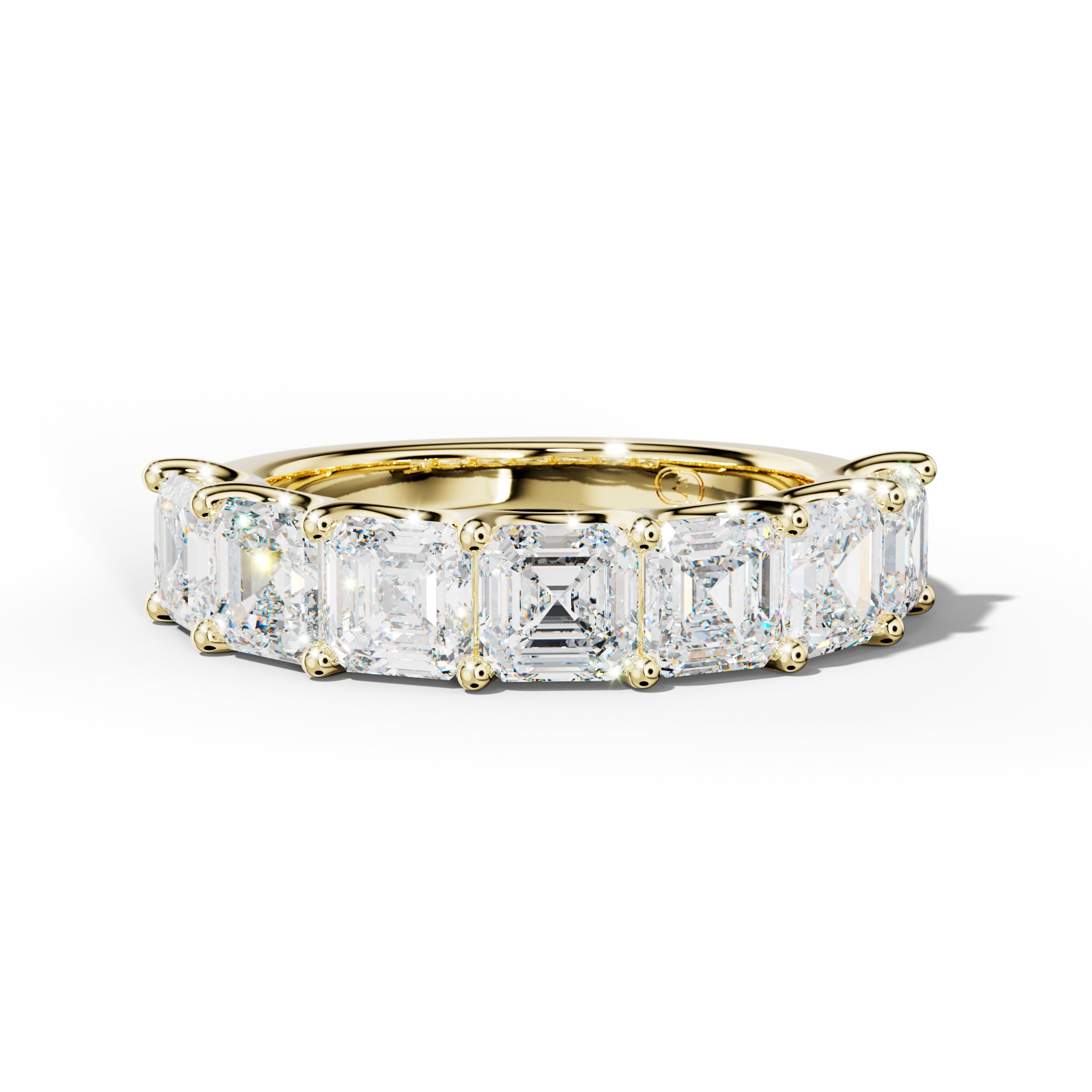 5.0 Carat Asscher Diamond Half Anniversary Band U Prong