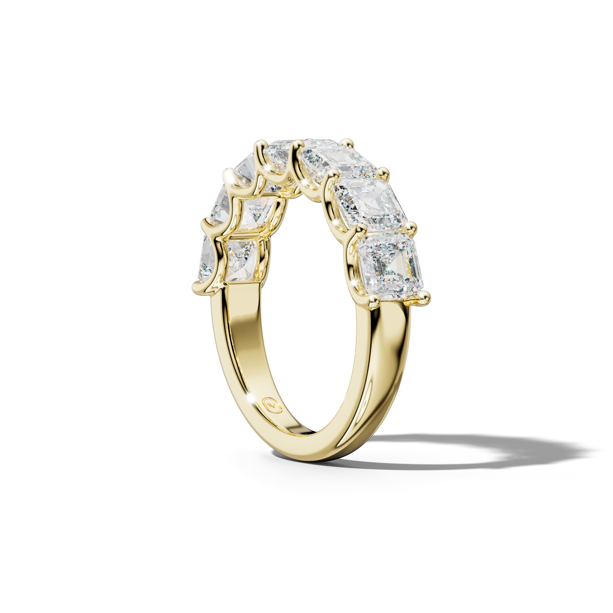 5.0 Carat Asscher Diamond Half Anniversary Band U Prong
