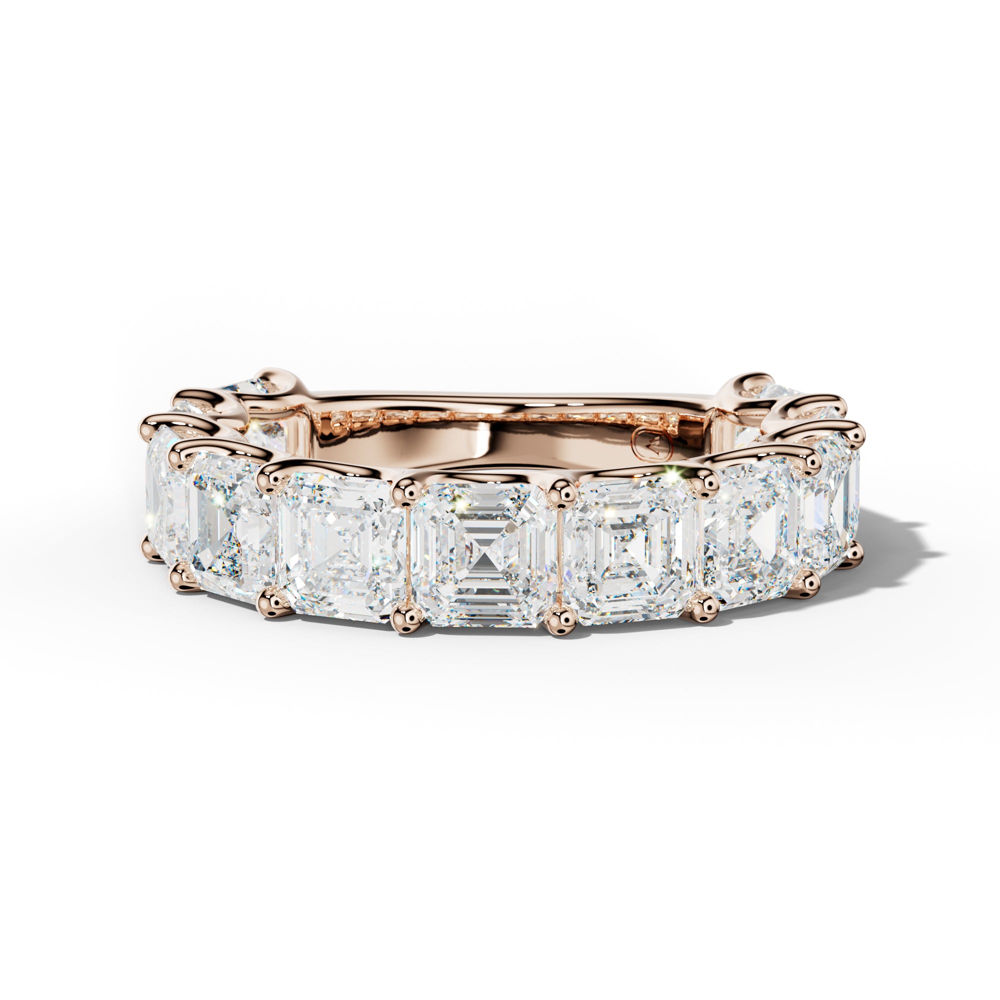6.0 Carat Asscher Diamond 3/4 Anniversary Band U Prong
