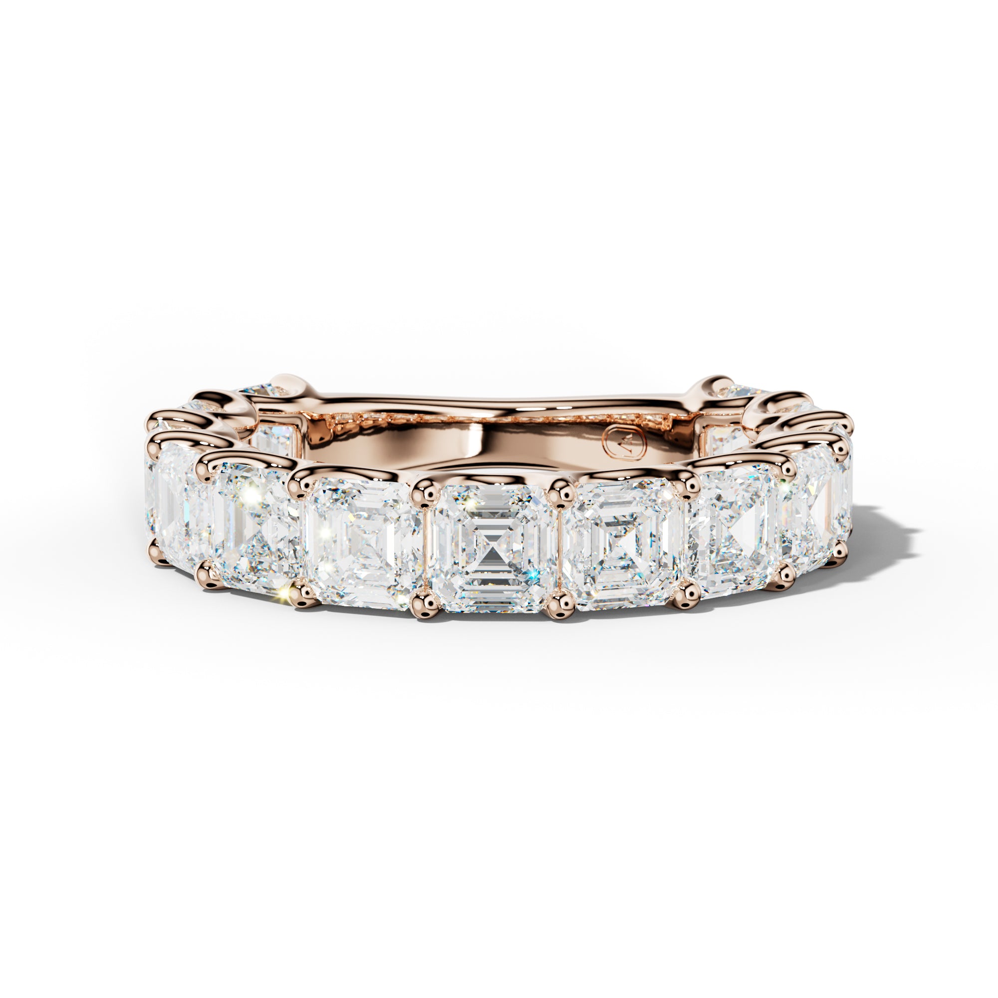 5.0 Carat Asscher Diamond 3/4 Anniversary Band U Prong