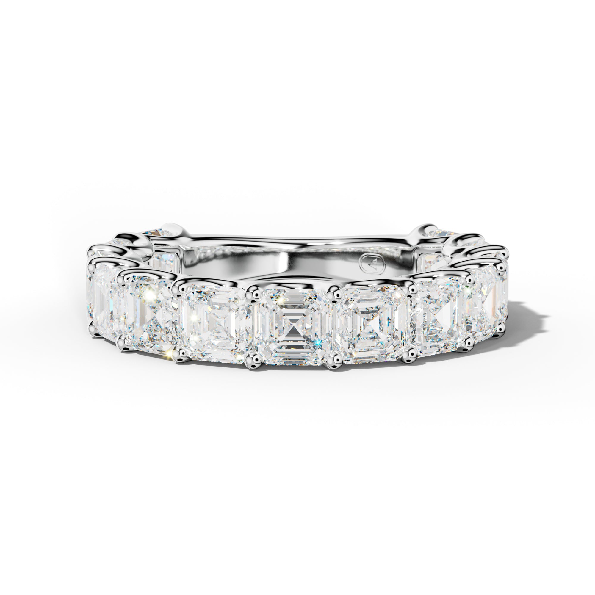 5.0 Carat Asscher Diamond 3/4 Anniversary Band U Prong