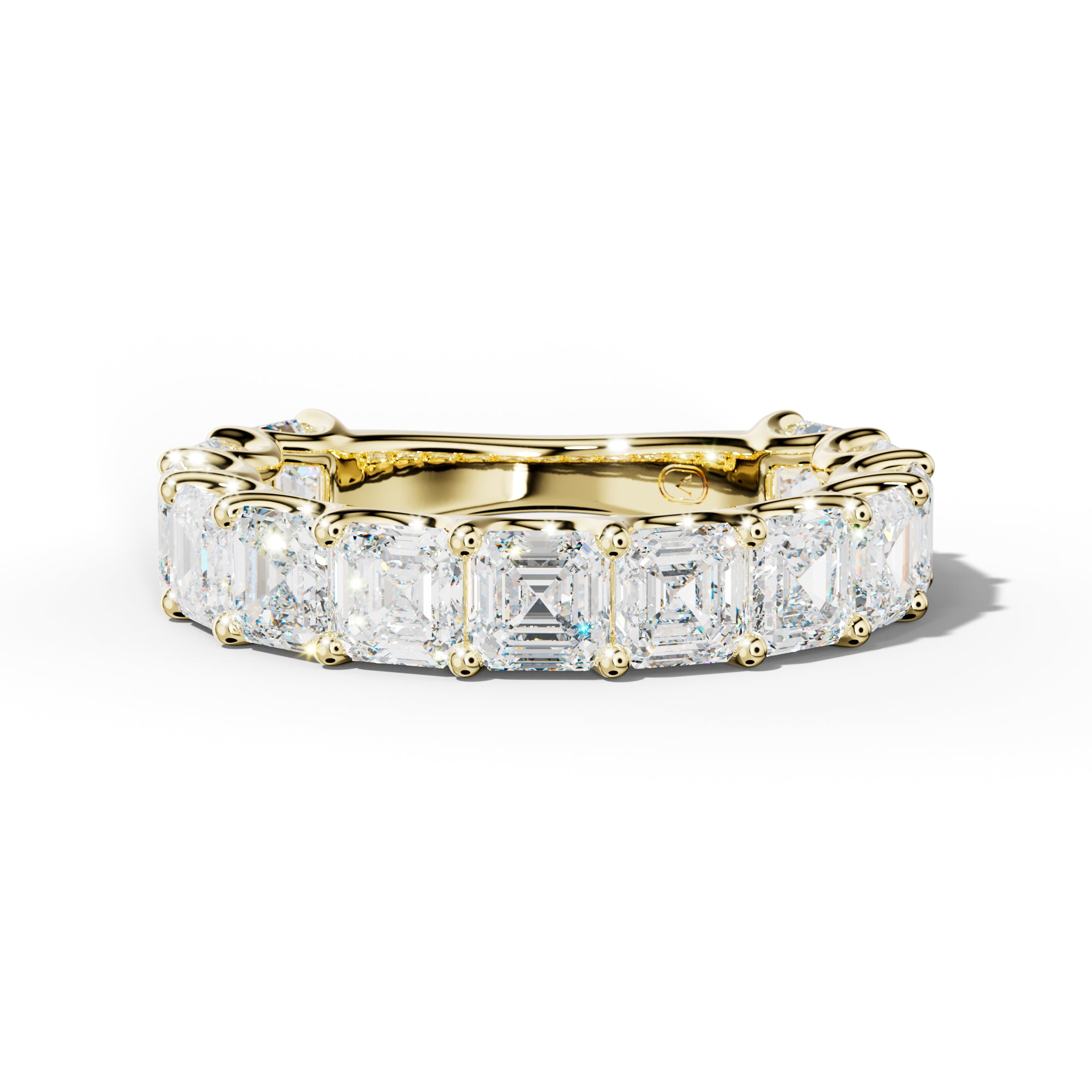 5.0 Carat Asscher Diamond 3/4 Anniversary Band U Prong