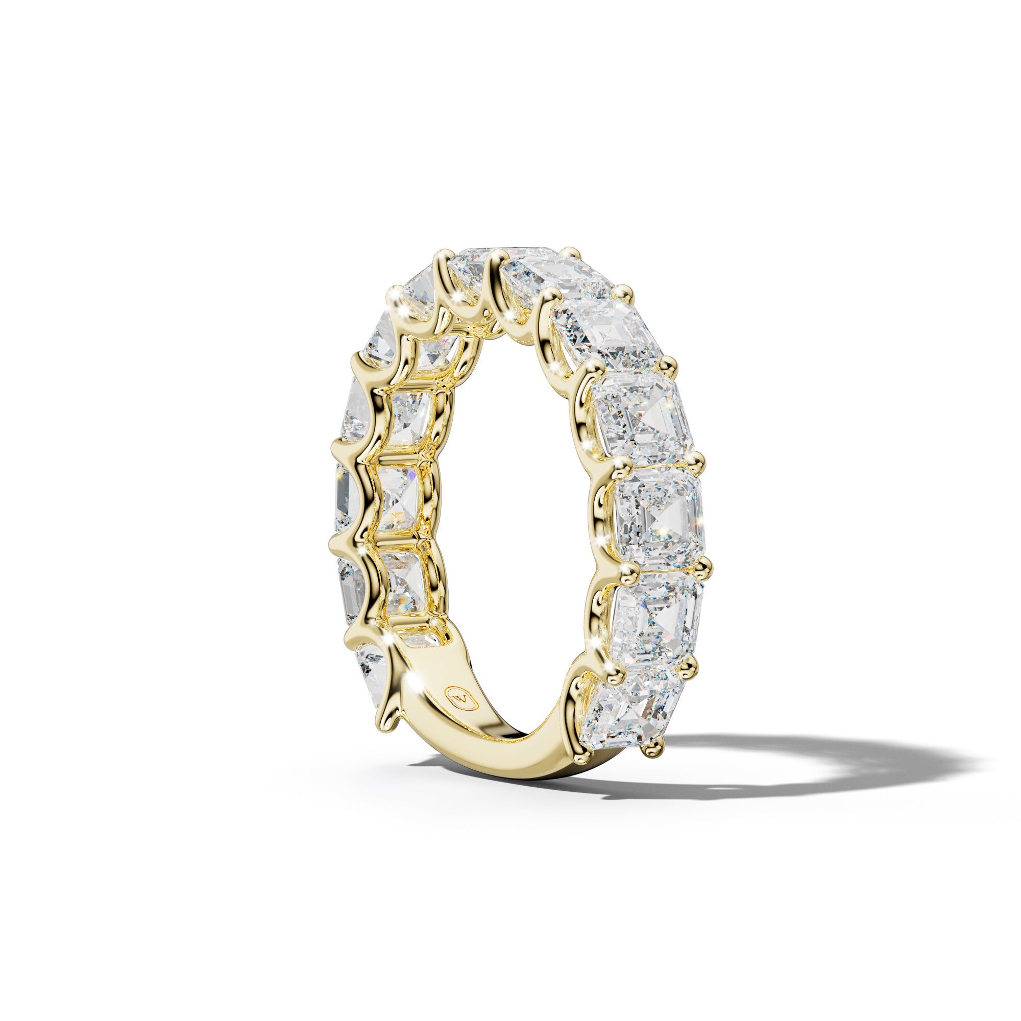 5.0 Carat Asscher Diamond 3/4 Anniversary Band U Prong