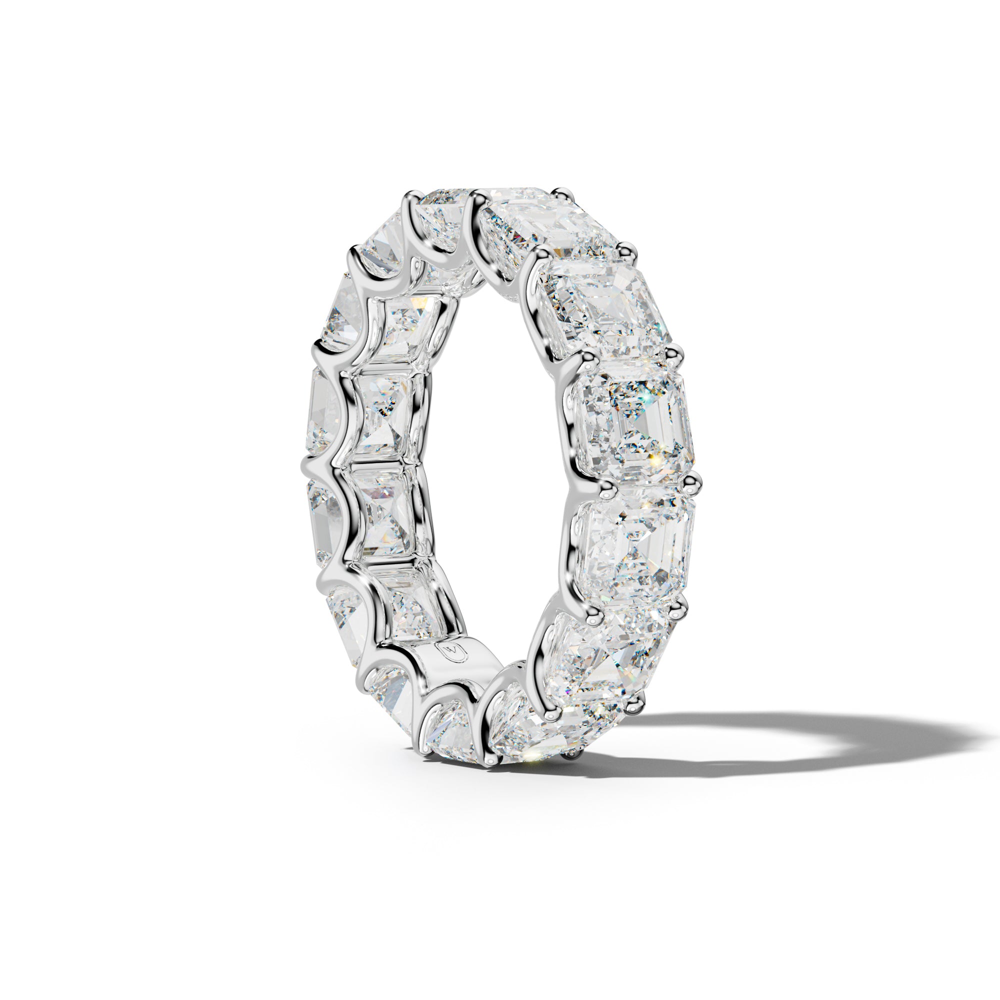 11.0 Carat Asscher Diamond Eternity Band U Prong
